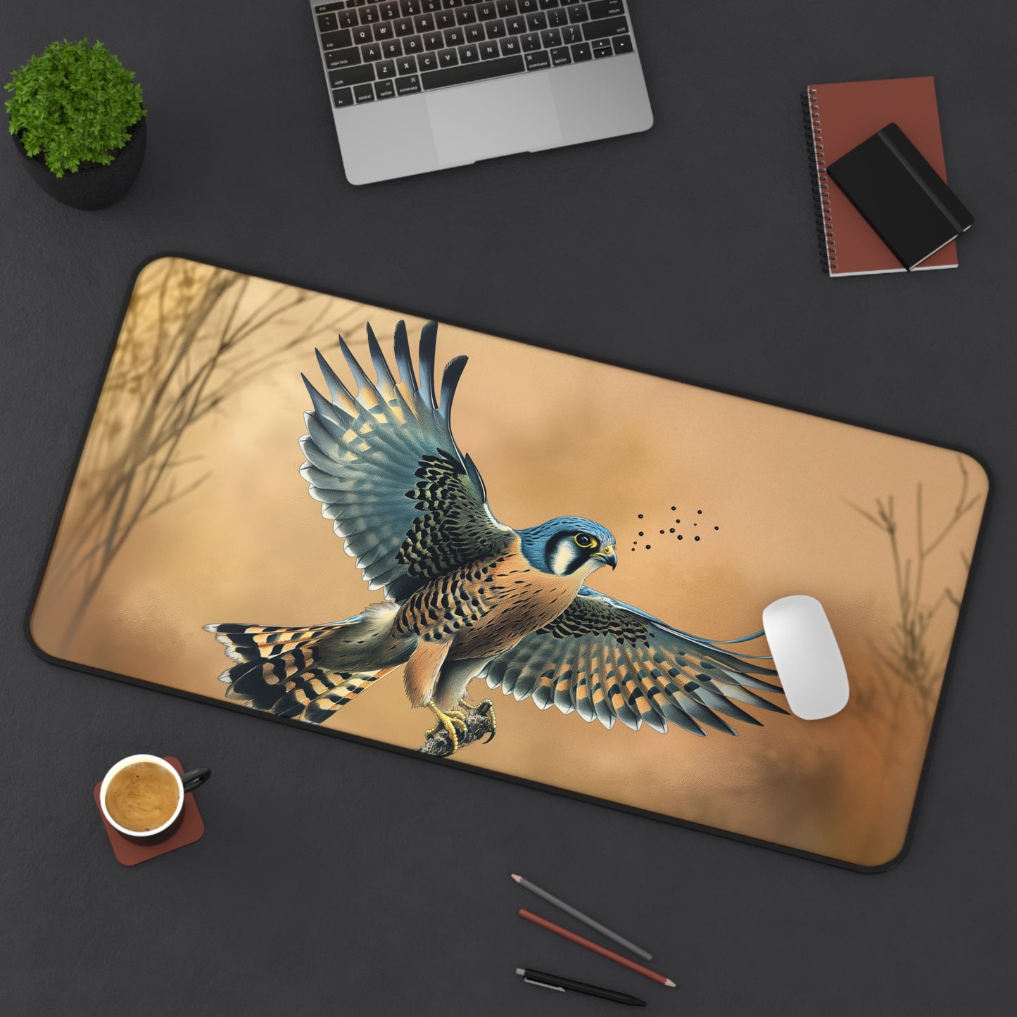 Gaming Desk Mat - American Kestrel's Majesty