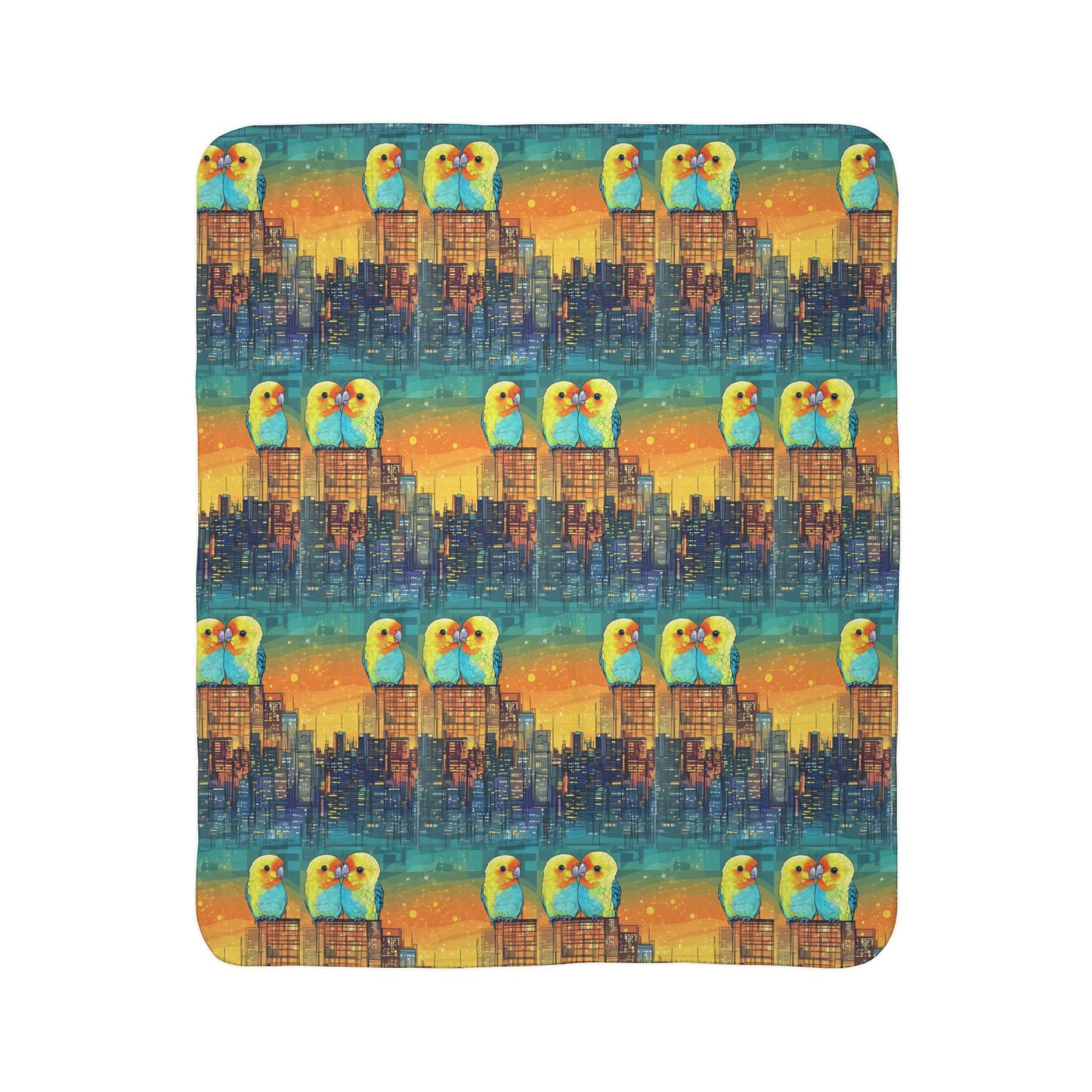 Sherpa Blanket: Custom Skyline Serenade Fleece Throw