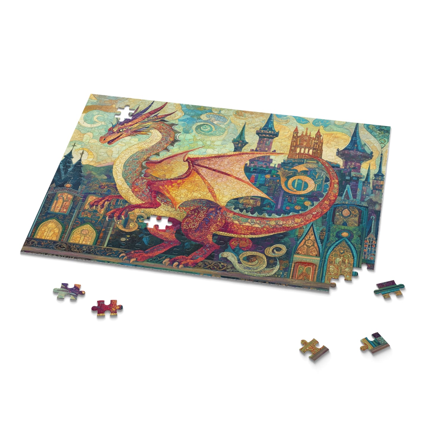 Mystical Sentinel: The Castle's Guardian Dragon - Puzzle (120, 252, 500-Piece)