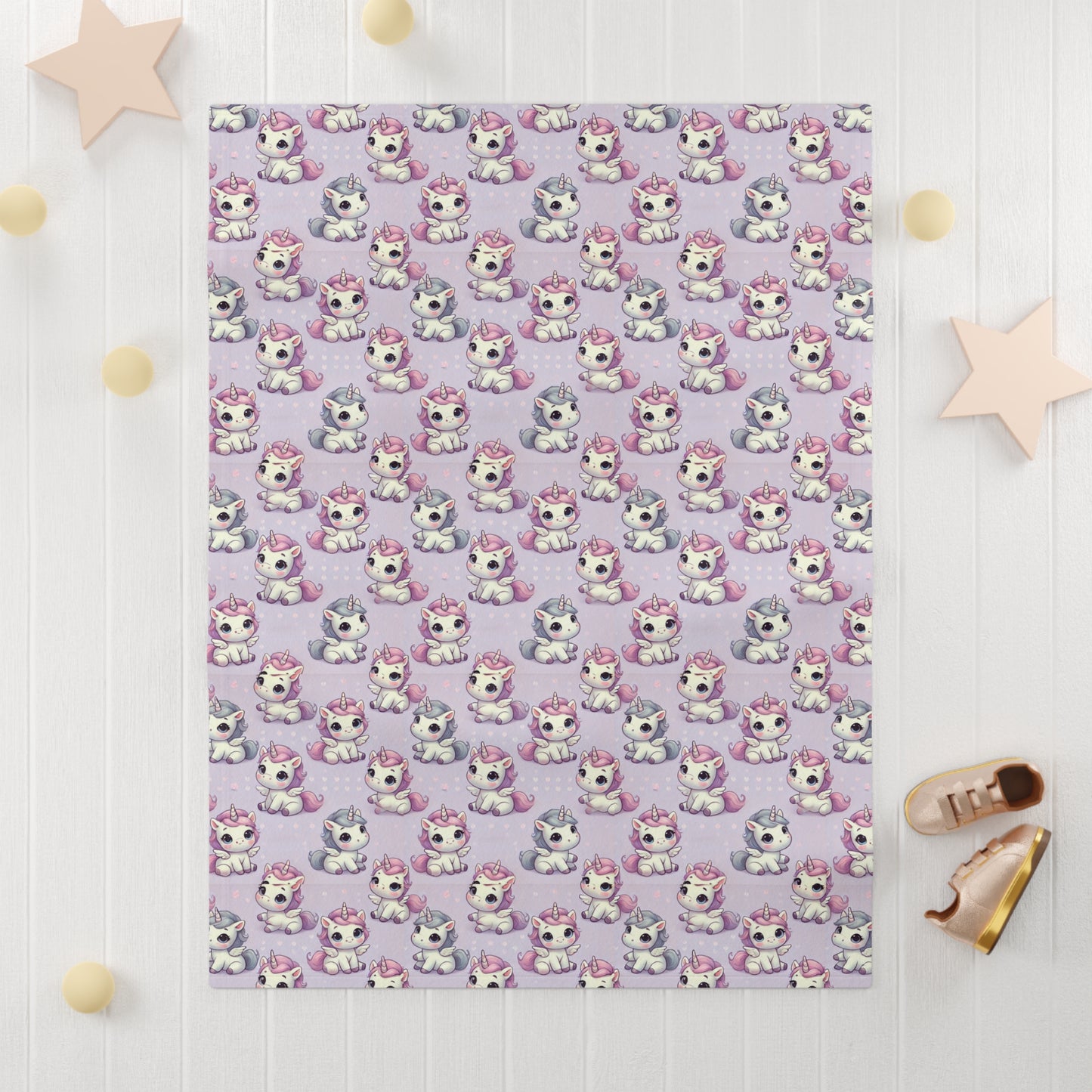 Custom Soft Fleece Baby Blanket - Unicorn Whispsers