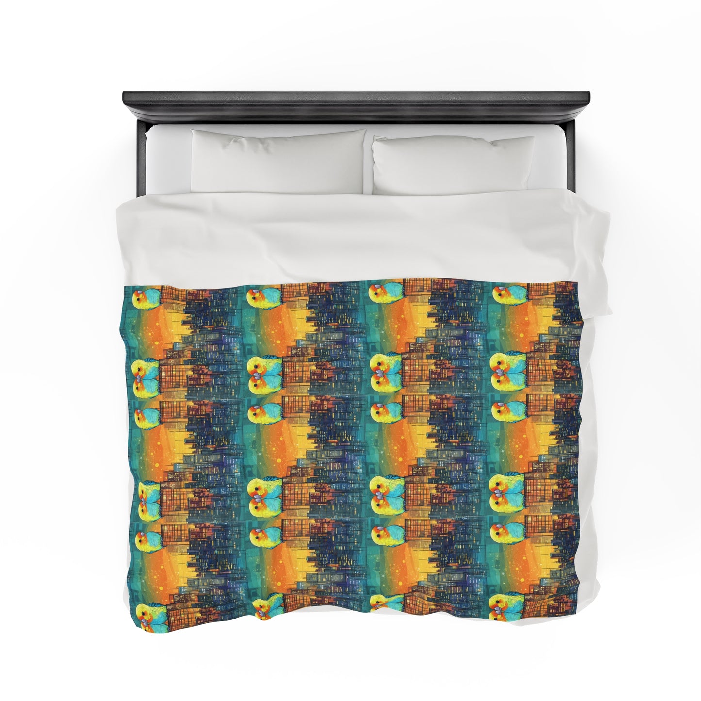 Velveteen Plush Blanket - Skyline Serenade