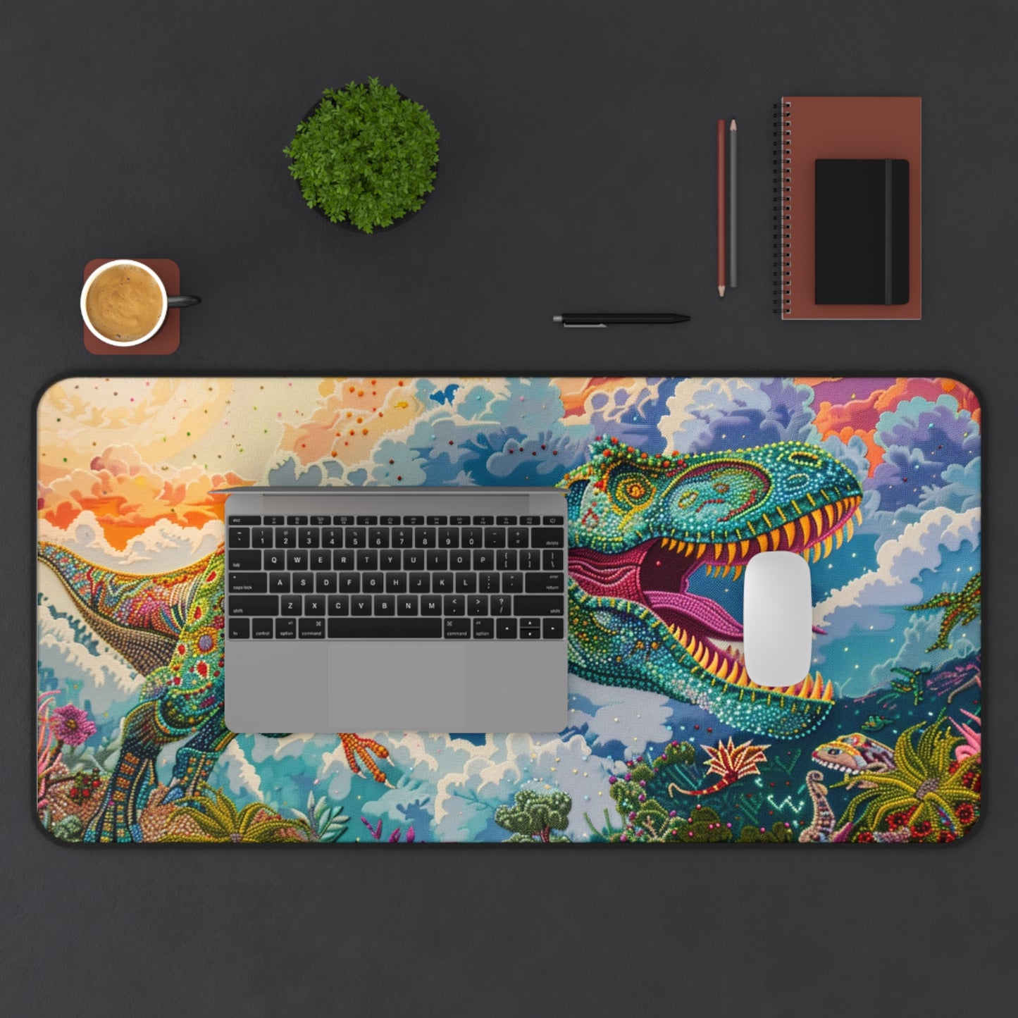 Gaming Desk Mat - T-Rex in Technicolor