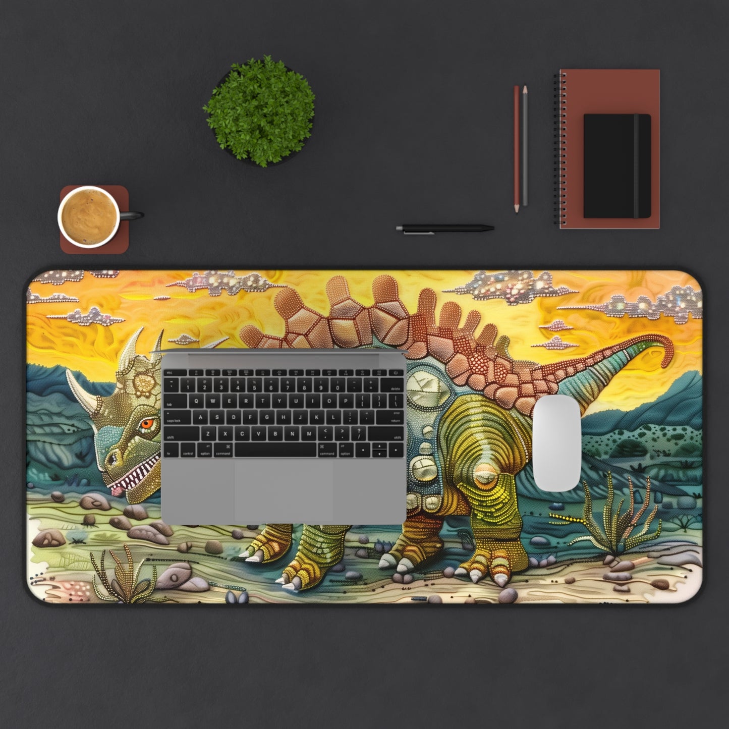 Gaming Desk Mat - Armored Majesty: Ankylosaurus