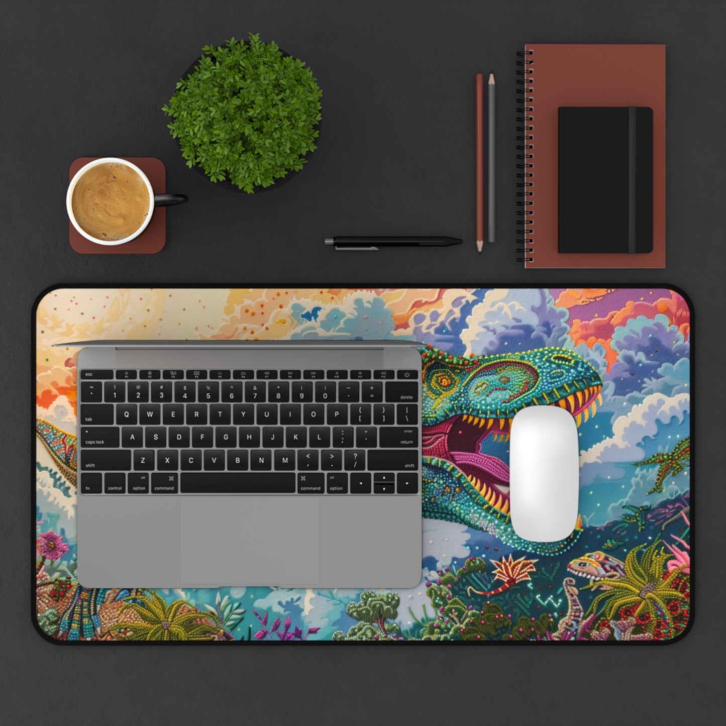 Gaming Desk Mat - T-Rex in Technicolor