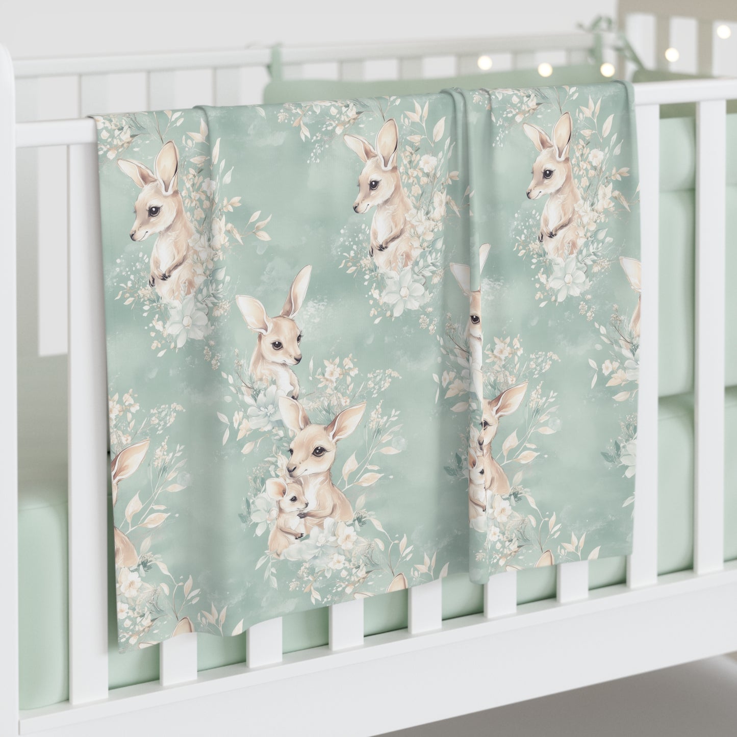 Custom Baby Swaddle Blanket - Kangaroo Cuddles