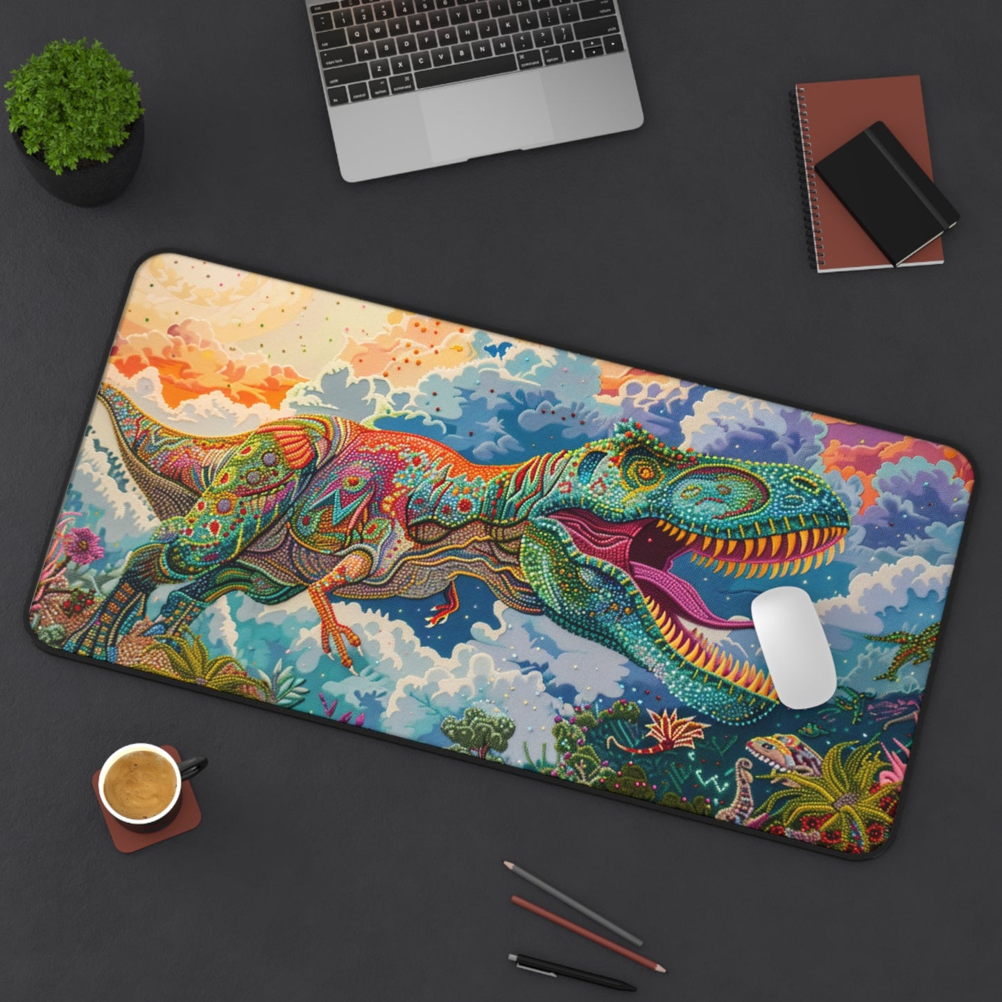 Gaming Desk Mat - T-Rex in Technicolor