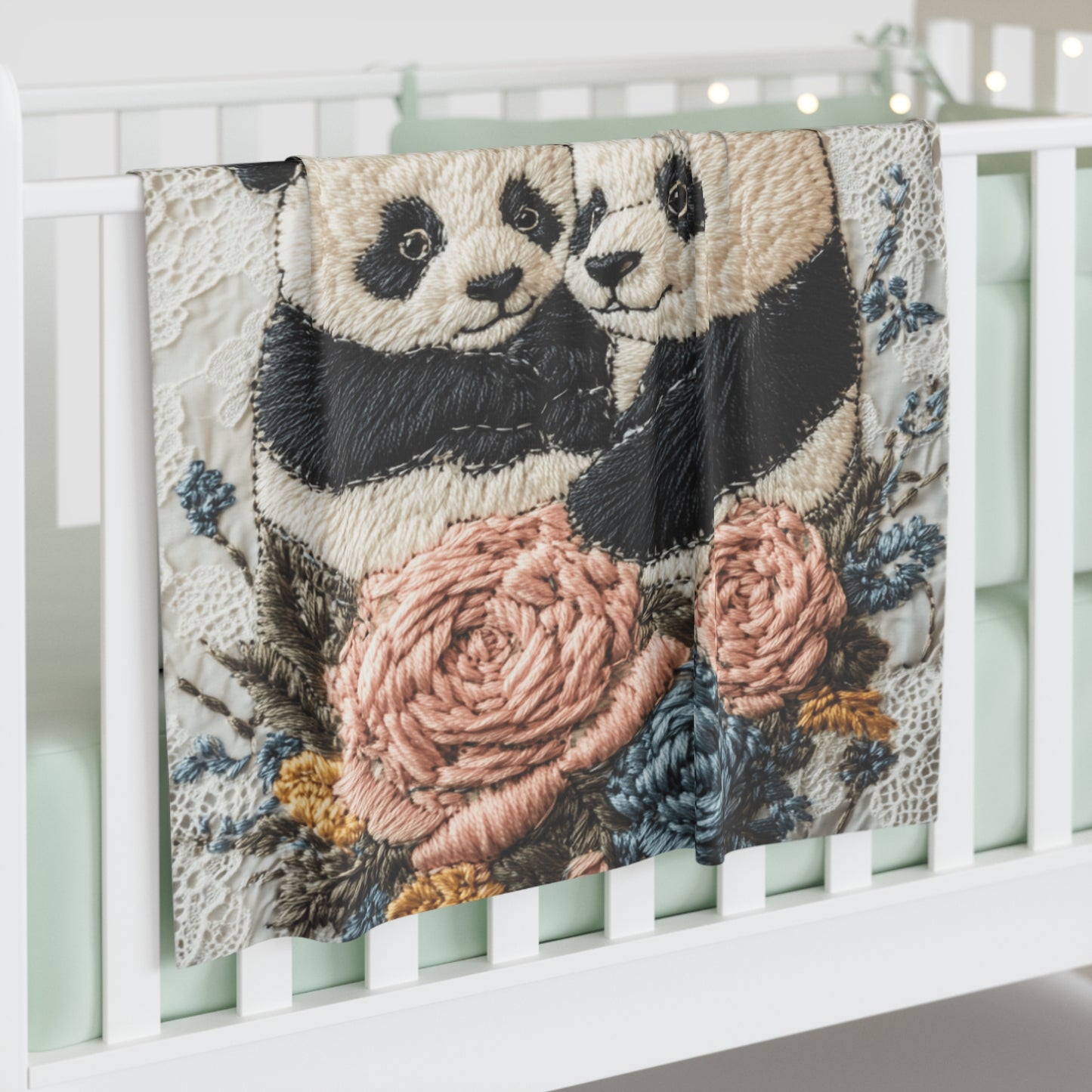 Custom Baby Swaddle Blanket - Custom Twin Panda