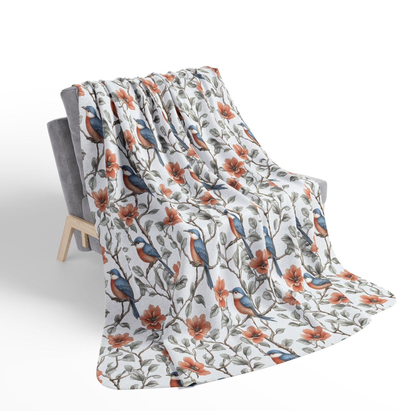 Sherpa Blanket: Birdsong in Bloom Custom Fleece Throw