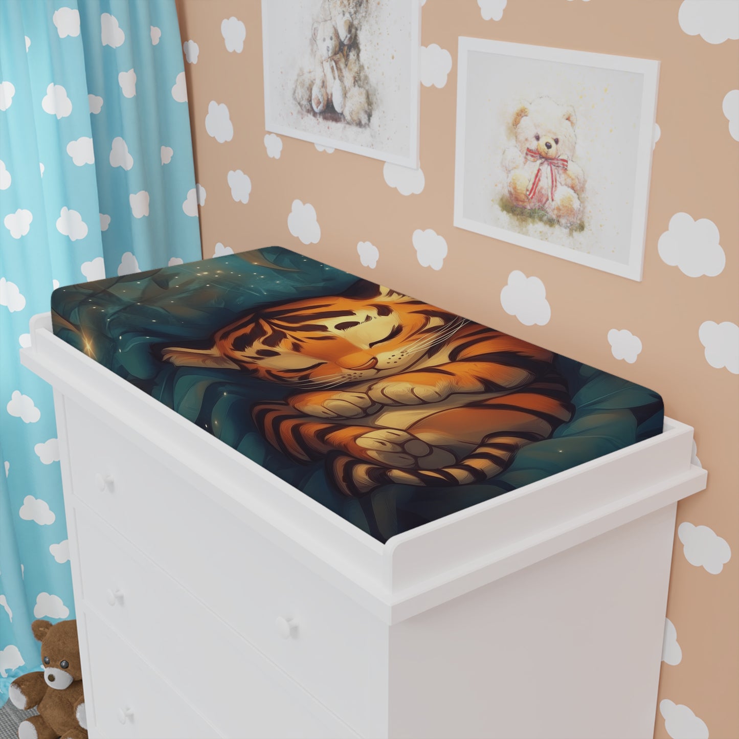 Custom Changing Pad Cover: Cozy Tiger Cub Design