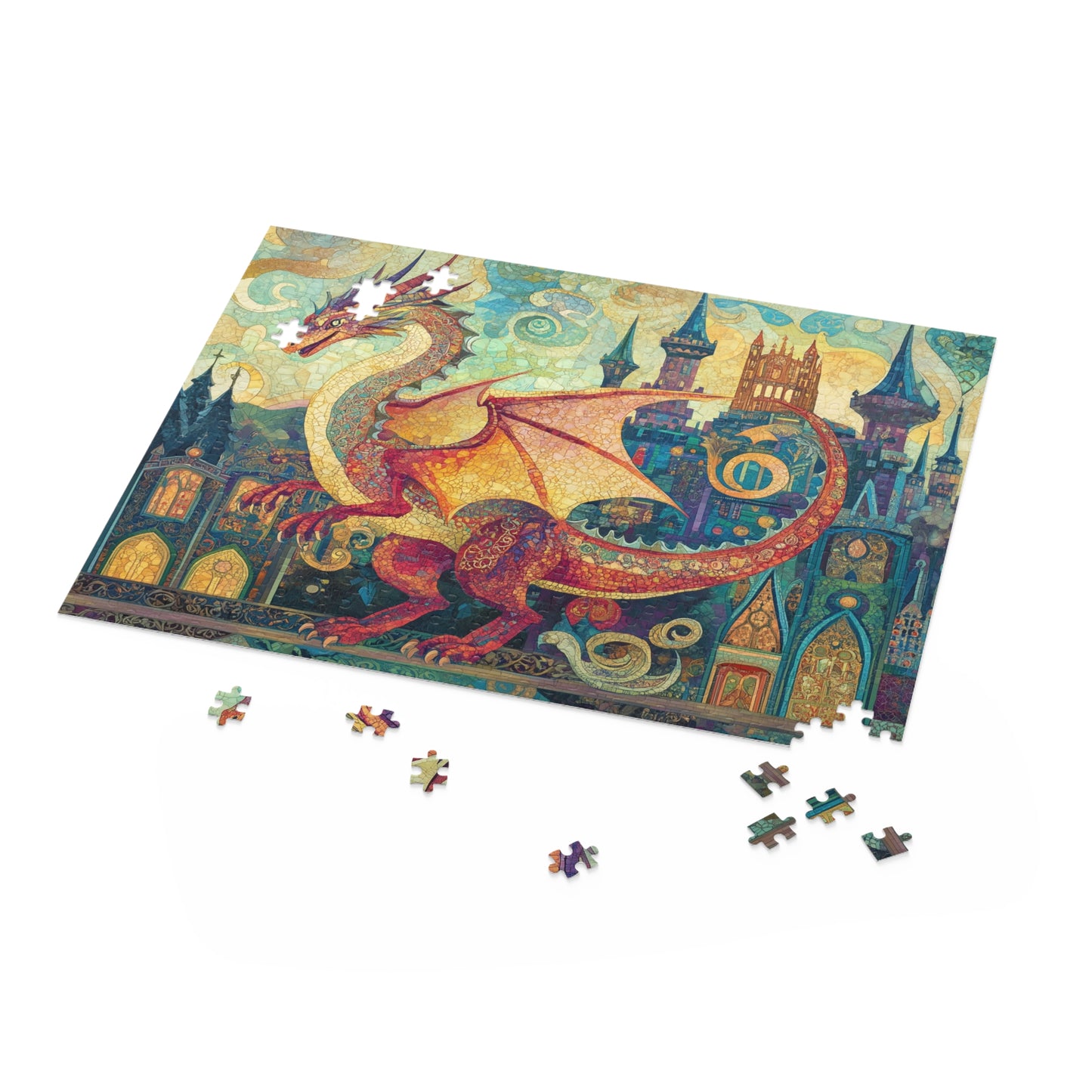 Mystical Sentinel: The Castle's Guardian Dragon - Puzzle (120, 252, 500-Piece)