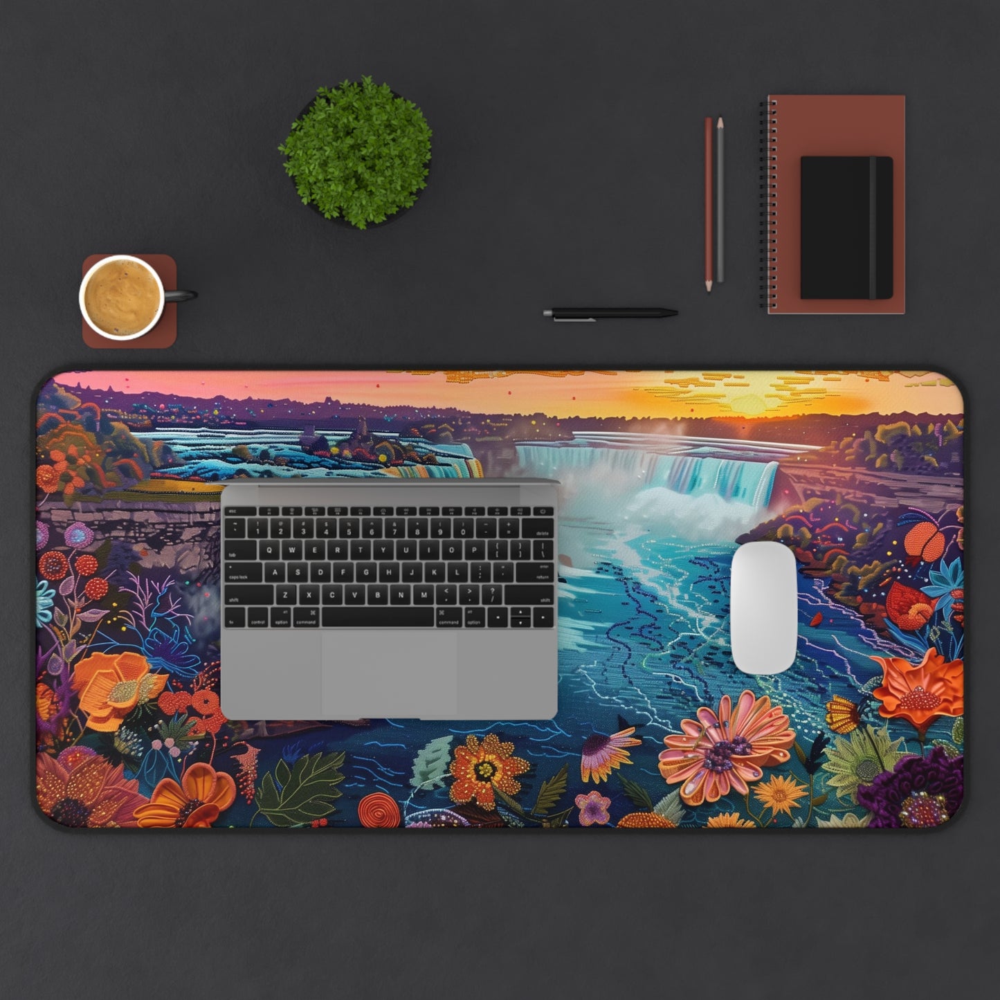 Gaming Desk Mat - Niagara Falls: A Symphony of Water and Light