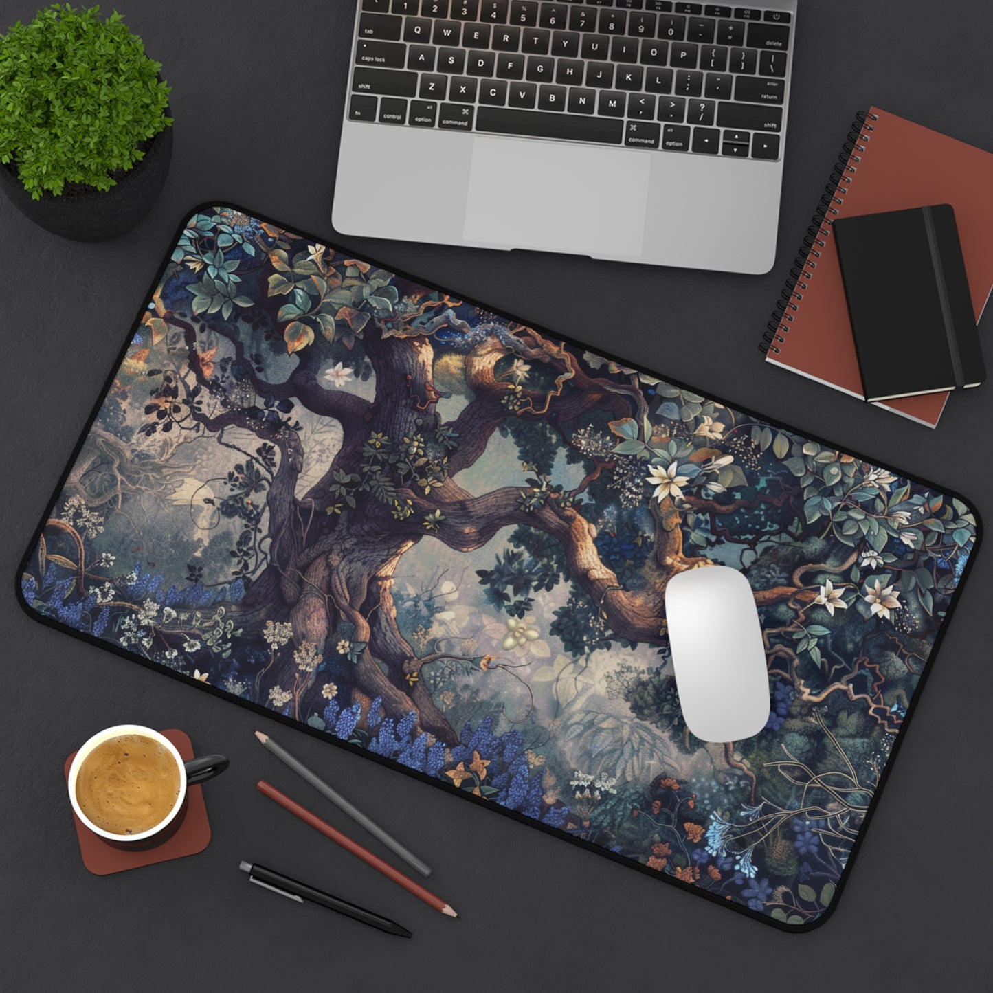 Gaming Desk Mat - Enchanted Garden of Whispers