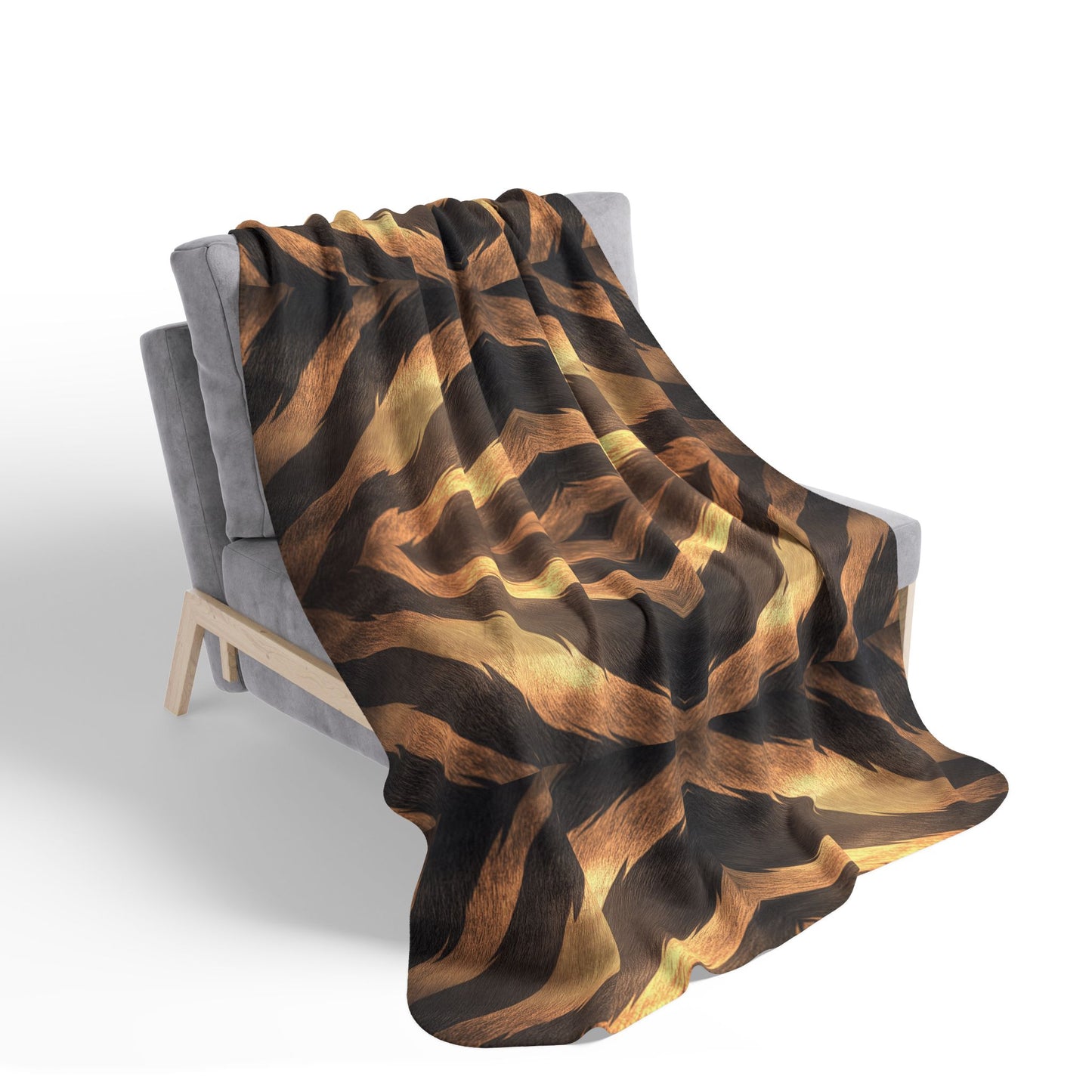 Sherpa Blanket: Custom Golden Stripes Fleece Throw