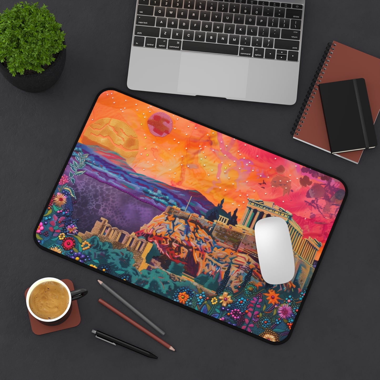 Gaming Desk Mat - Sunset Over the Acropolis