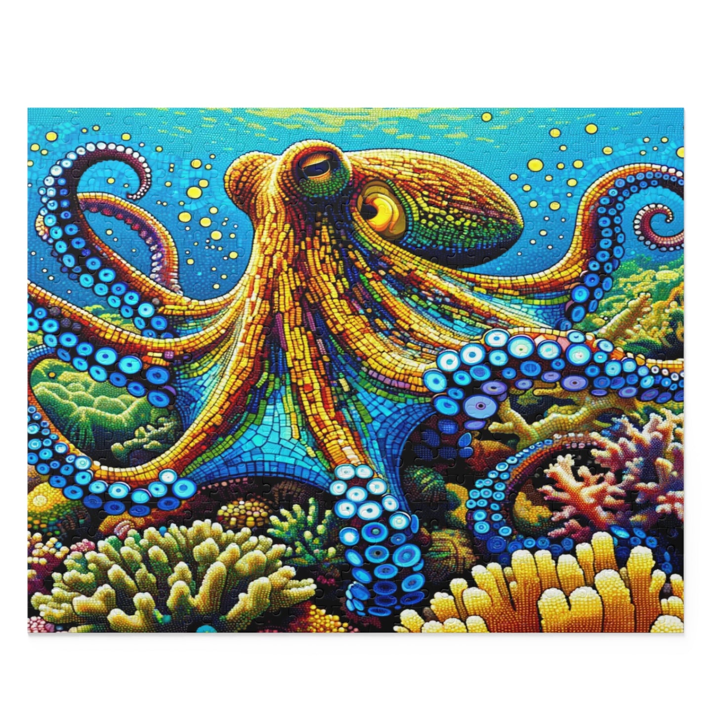 Kaleidoscope of the Deep: The Mesmerizing Mosaic Octopus - Puzzle (120, 252, 500-Piece)