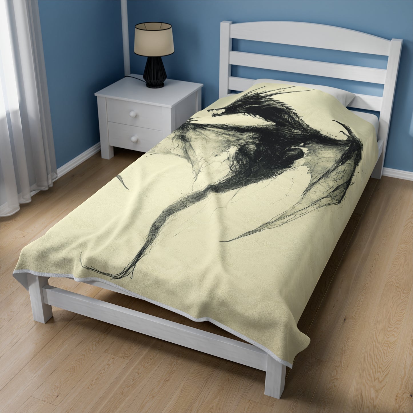 Velveteen Plush Blanket - Dragon Eclipse Celestial Cozy Throw