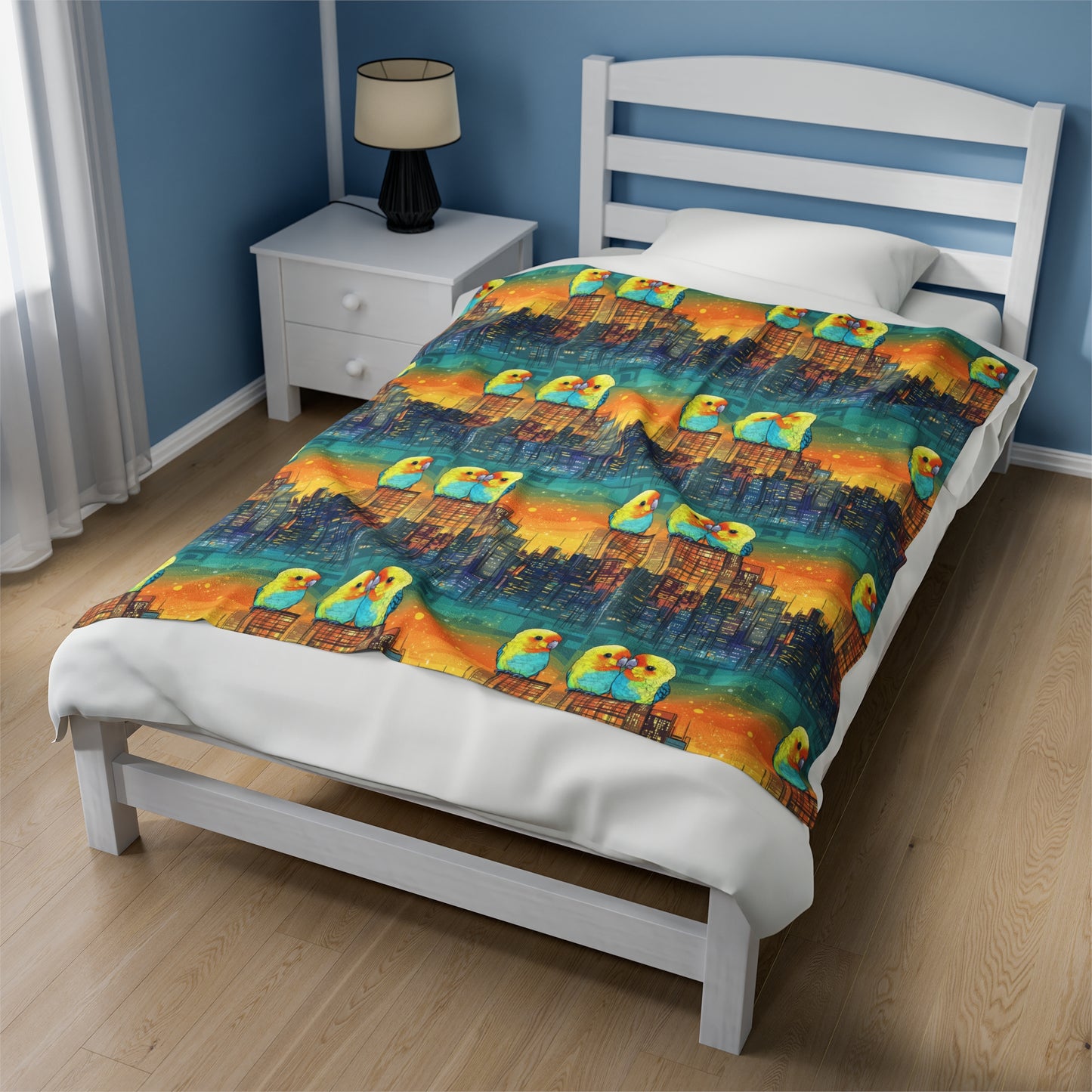 Velveteen Plush Blanket - Skyline Serenade
