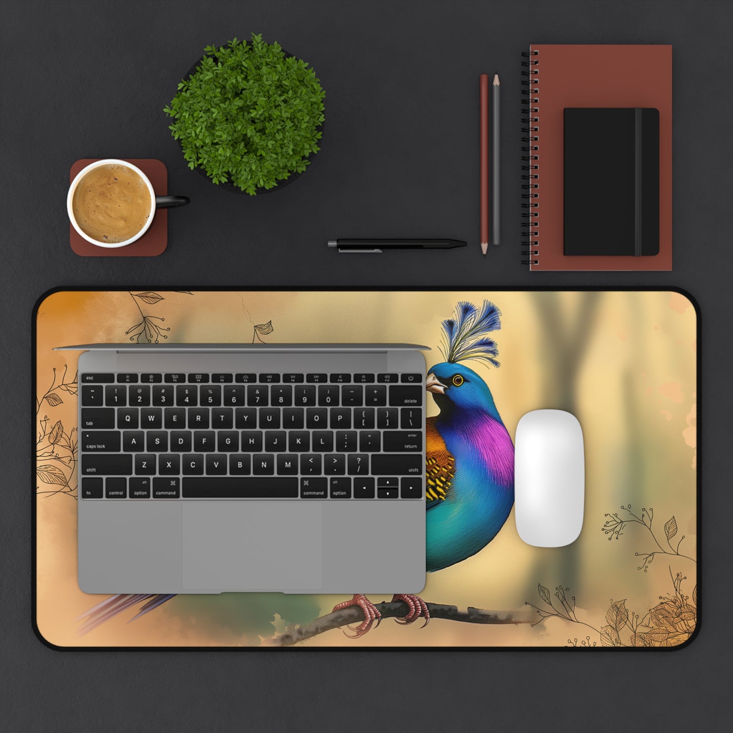 Gaming Desk Mat - Vibrant Gouldian Finch
