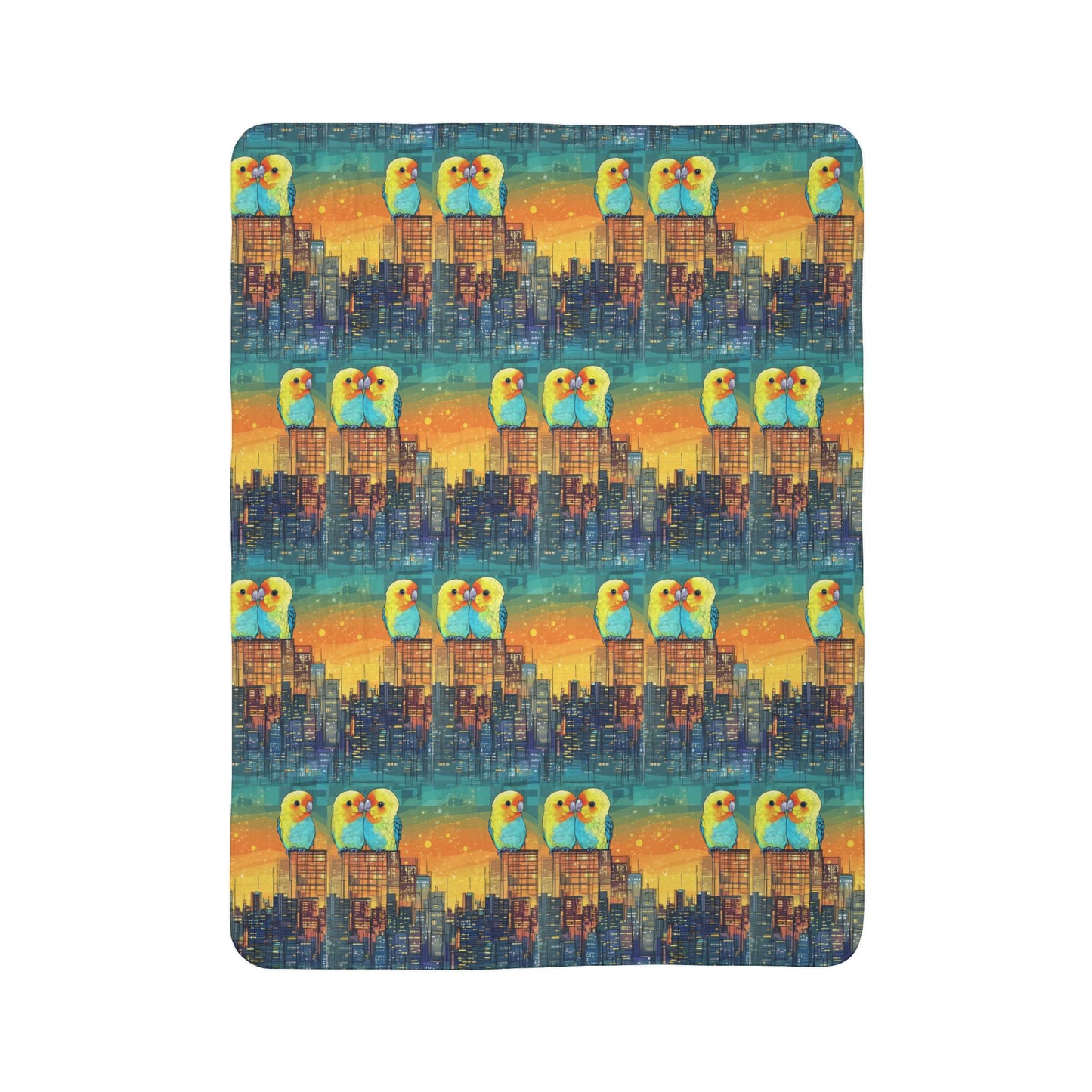 Sherpa Blanket: Custom Skyline Serenade Fleece Throw
