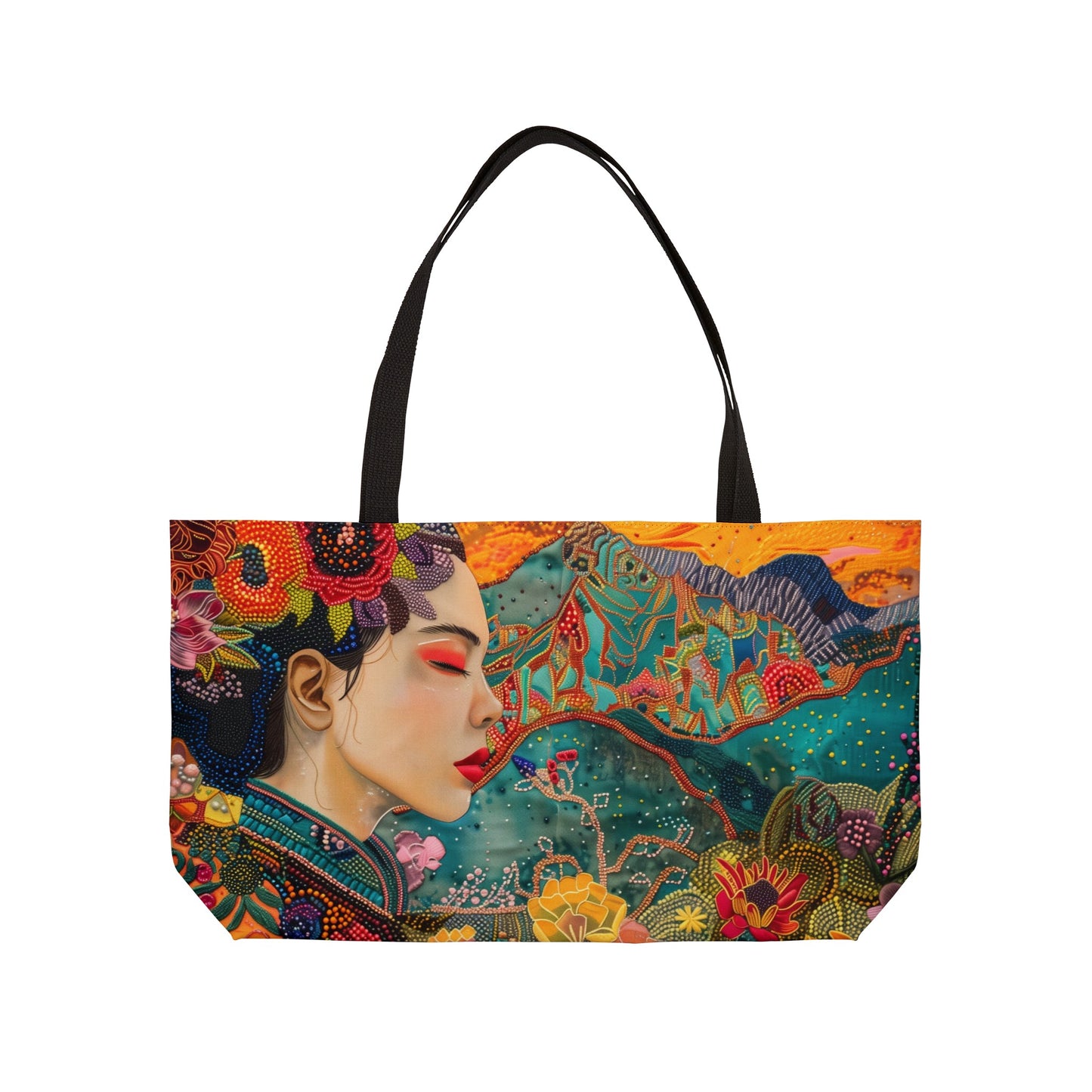 Weekender Tote Bag - Graceful Vietnamese Beauty in Traditional Attire