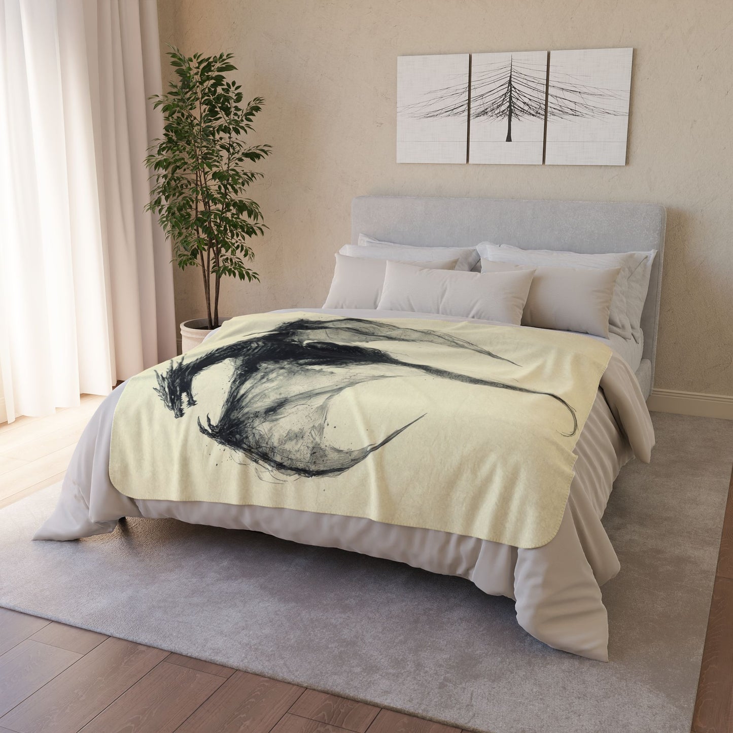 Sherpa Blanket: Dragon Eclipse Custom Fleece Throw