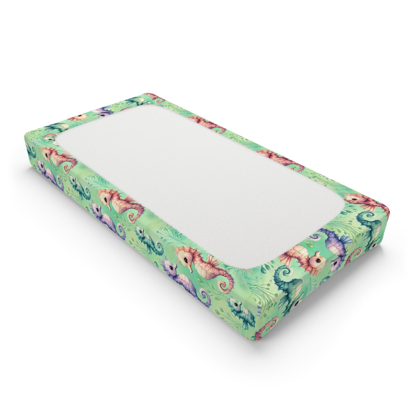 Custom Changing Pad Cover: Seahorse Serenade