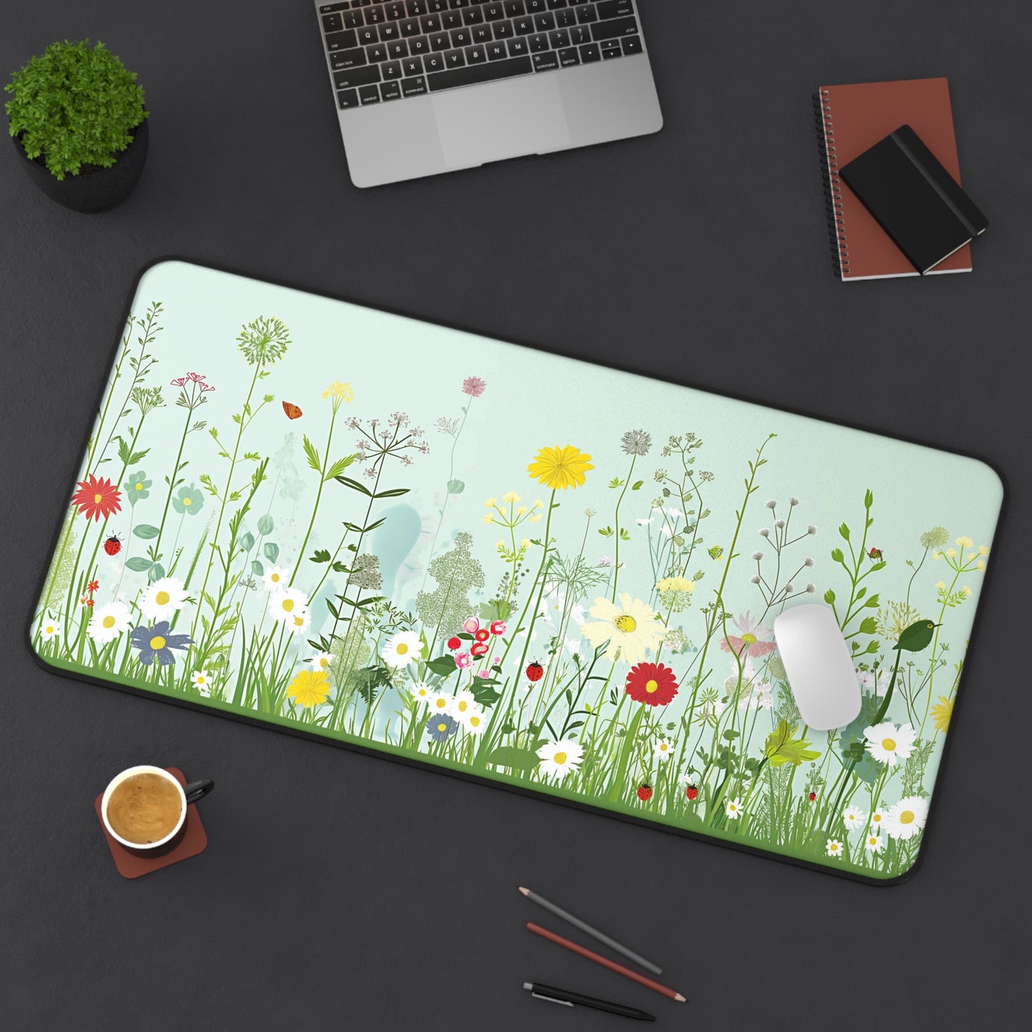 Gaming Desk Mat - Floral Flight