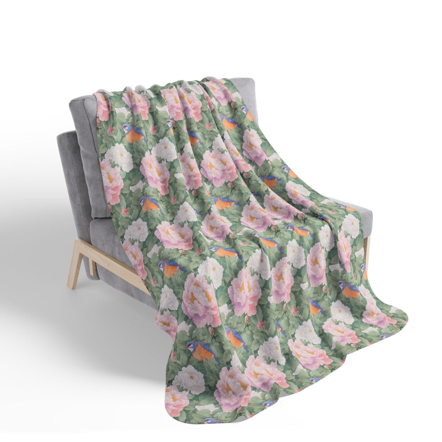 Sherpa Blanket: Custom Dream Blooms Fleece Throw