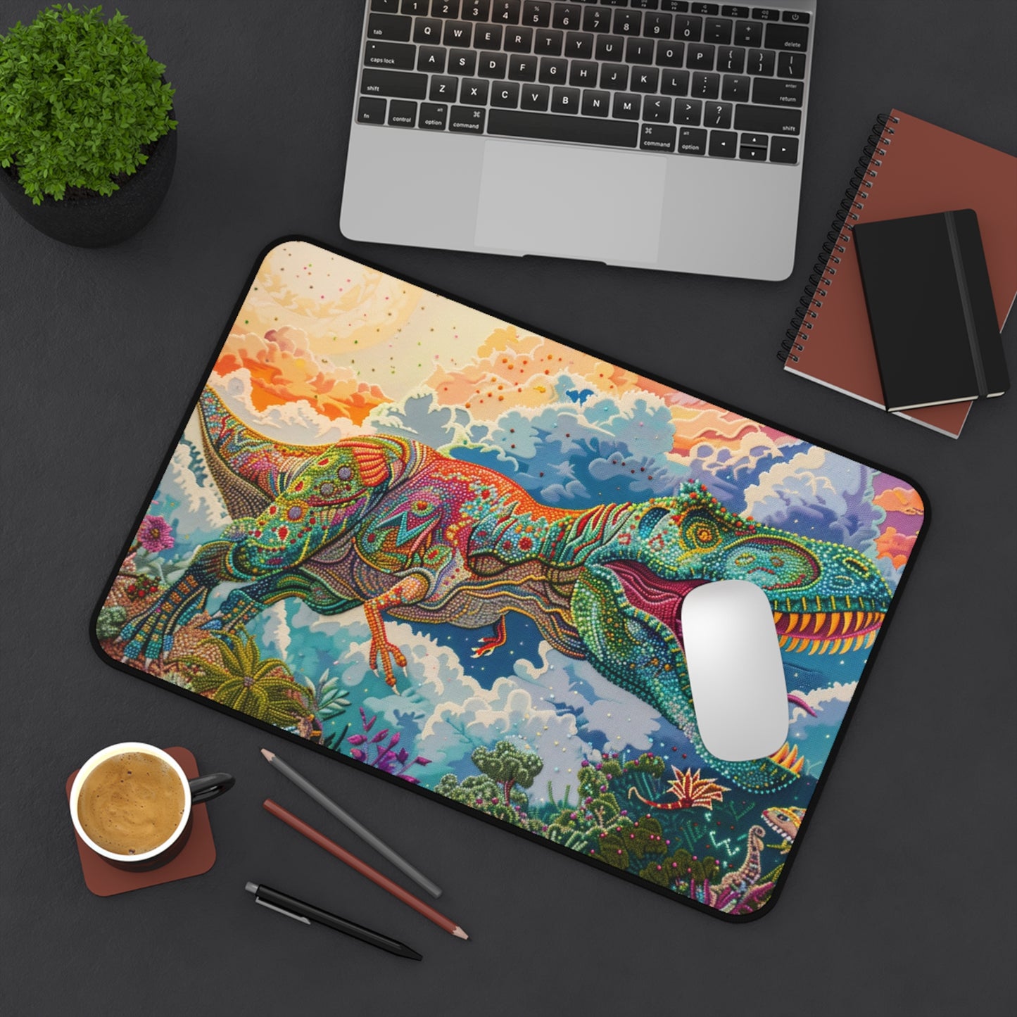 Gaming Desk Mat - T-Rex in Technicolor