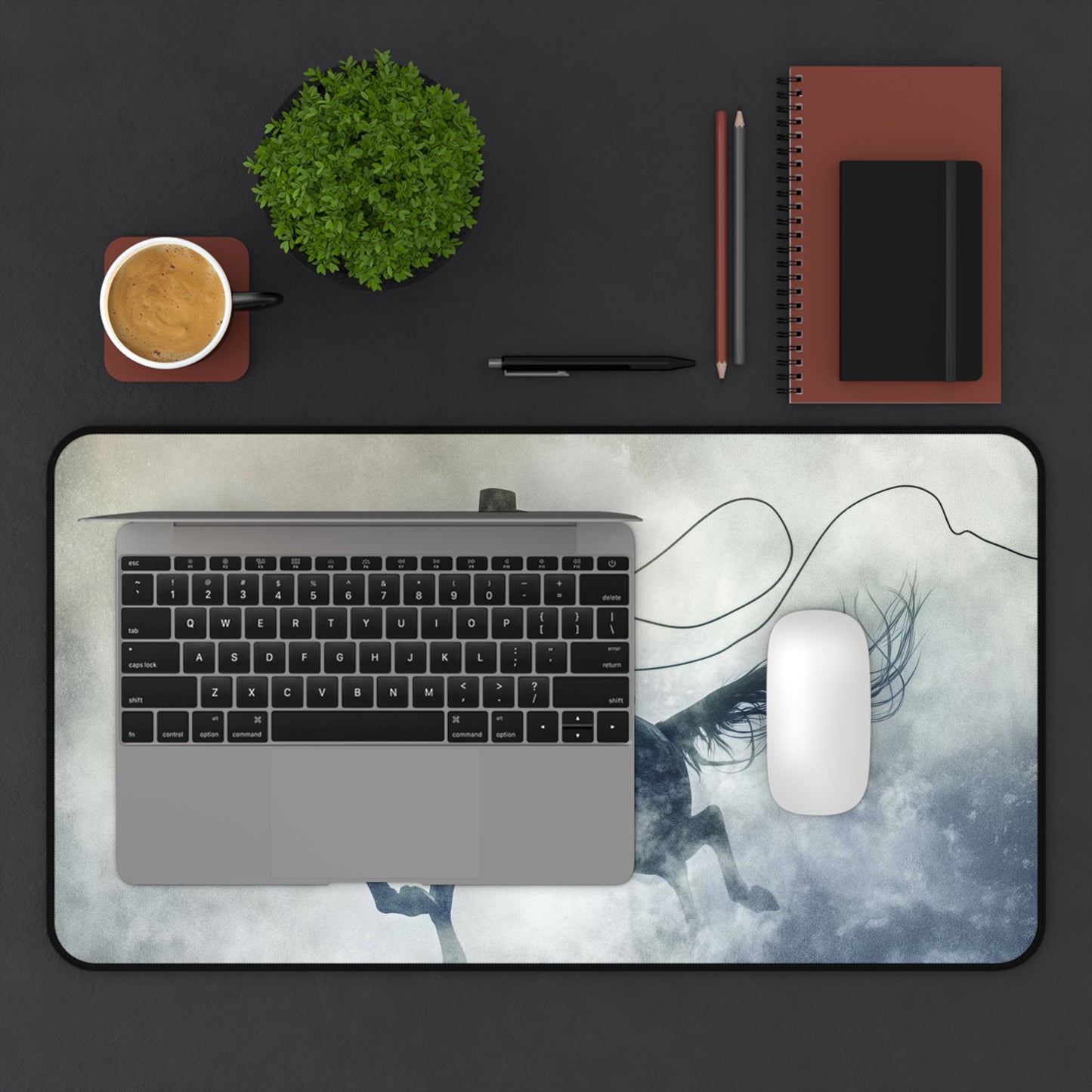 Gaming Desk Mat - Wrangler in the Mist