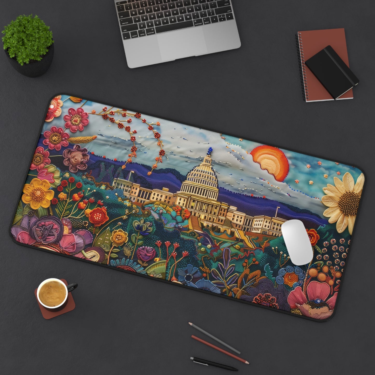 Gaming Desk Mat - Blossoms of Capitol Hill