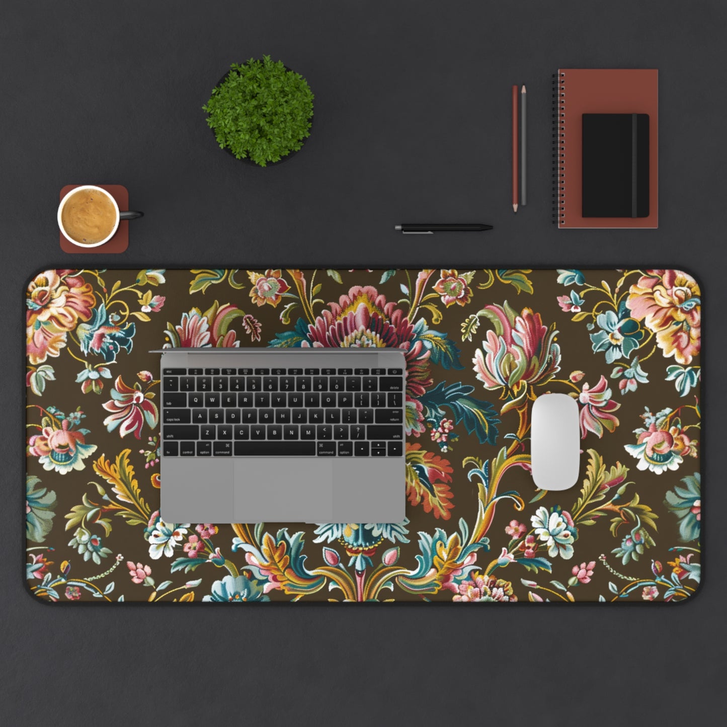 Gaming Desk Mat - Baroque Floral Symphony