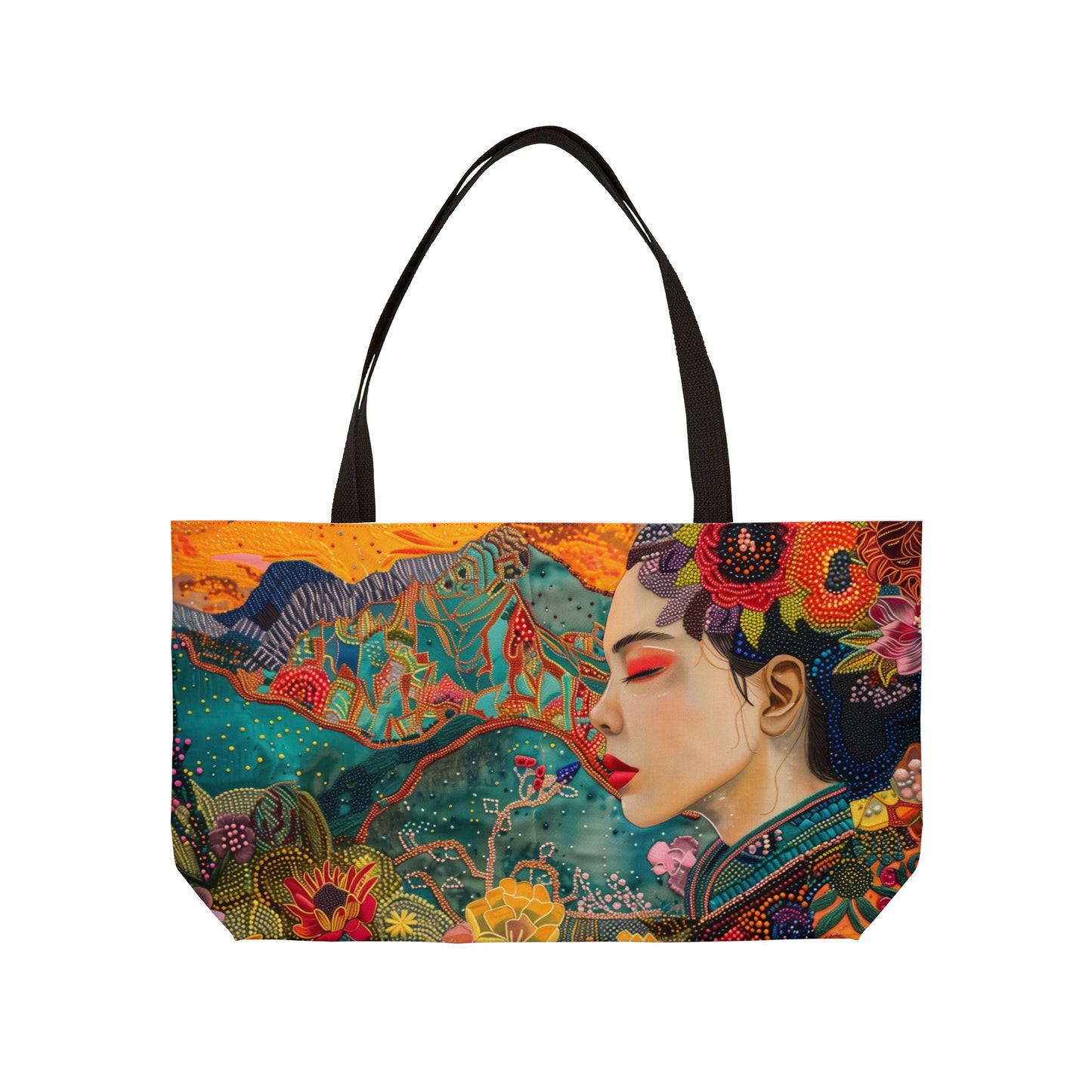 Weekender Tote Bag - Graceful Vietnamese Beauty in Traditional Attire