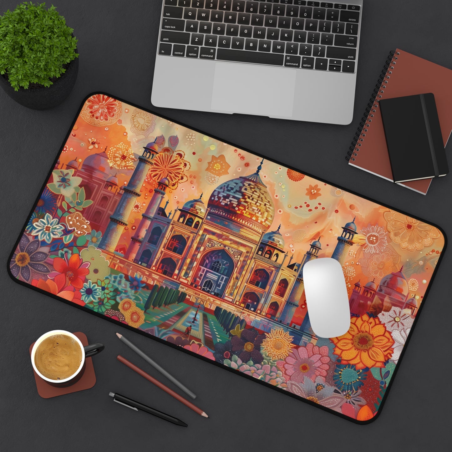 Gaming Desk Mat - Radiant Splendor of the Taj Mahal