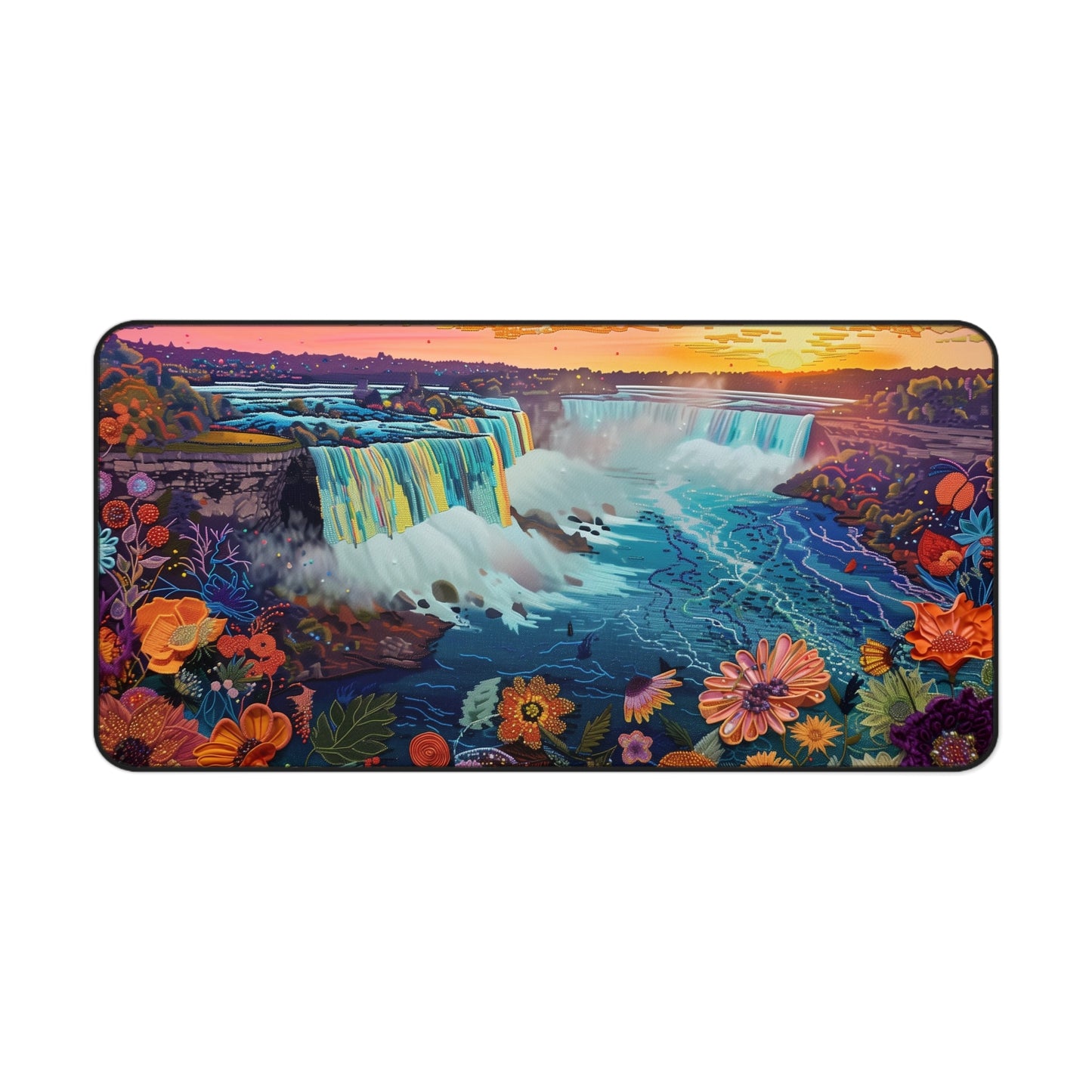 Gaming Desk Mat - Niagara Falls: A Symphony of Water and Light