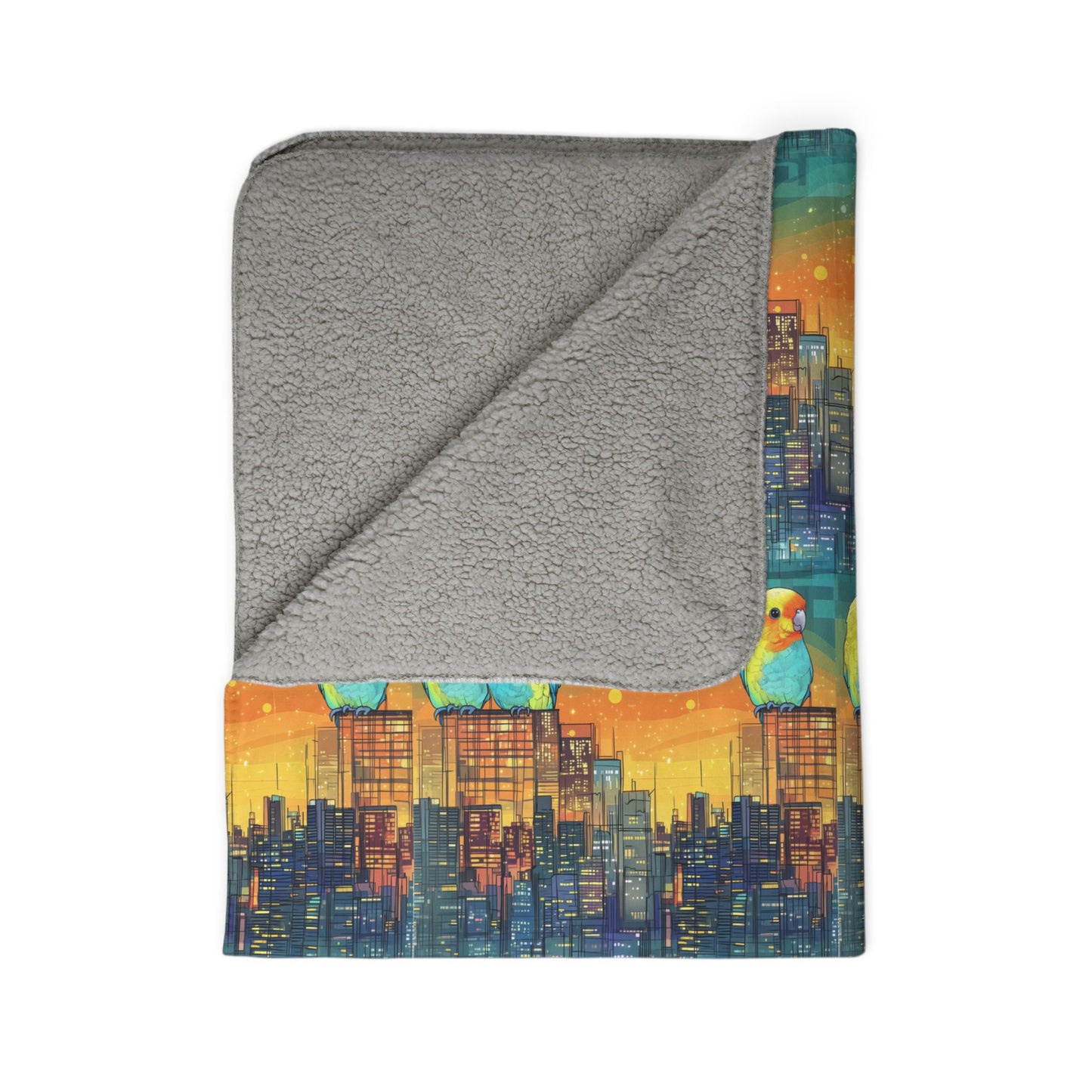 Sherpa Blanket: Custom Skyline Serenade Fleece Throw
