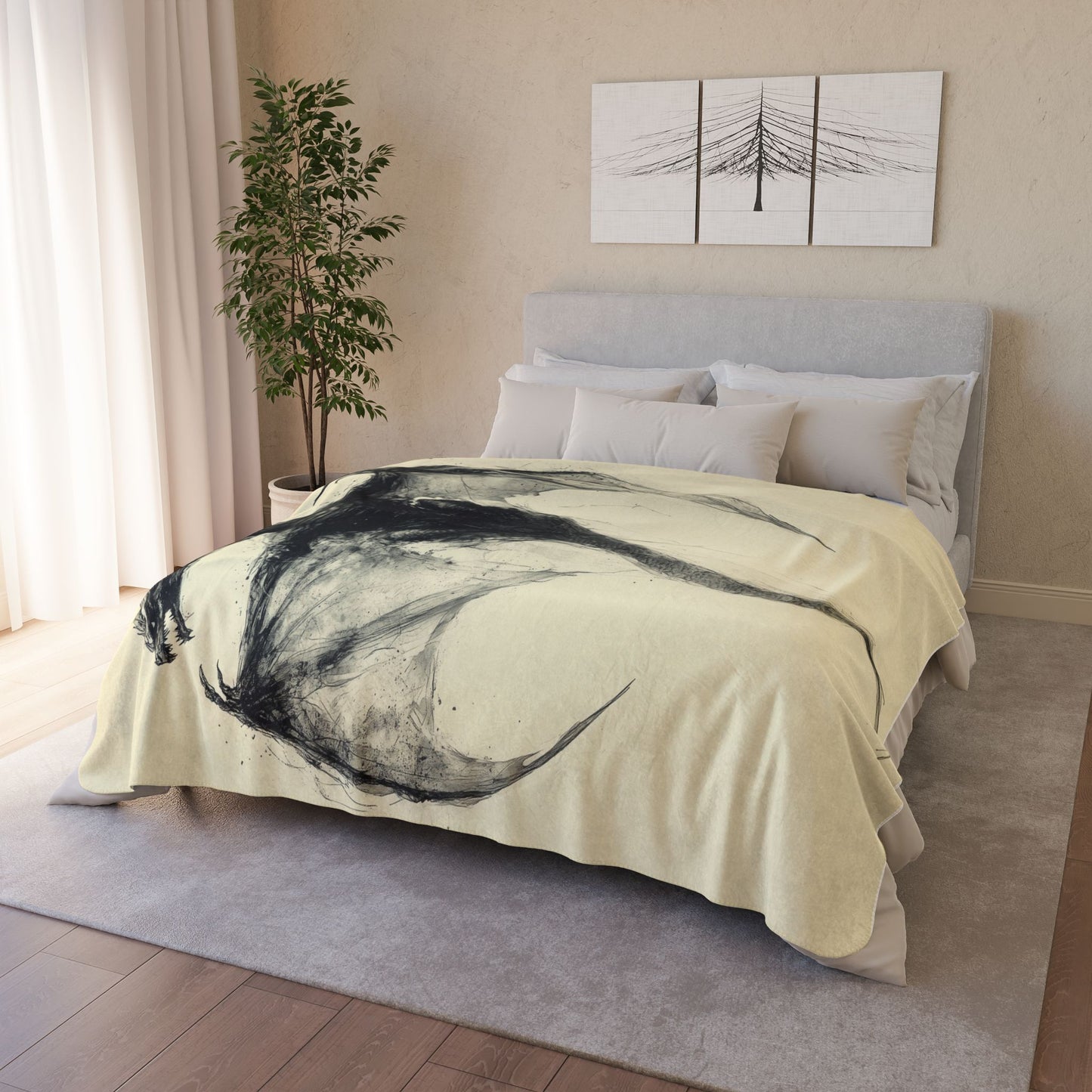 Sherpa Blanket: Dragon Eclipse Custom Fleece Throw