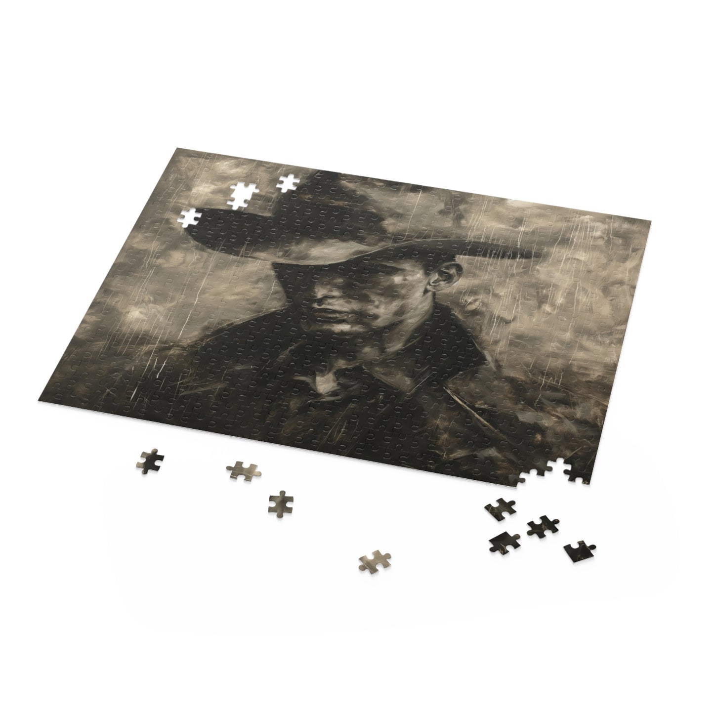 Brooding Cowboy - Custom Jigsaw Puzzle (120, 252, 500-Piece)