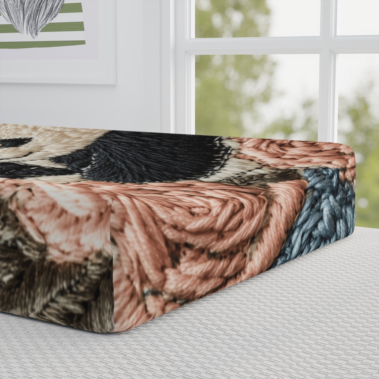 Custom Changing Pad Cover: Twin Panda Design