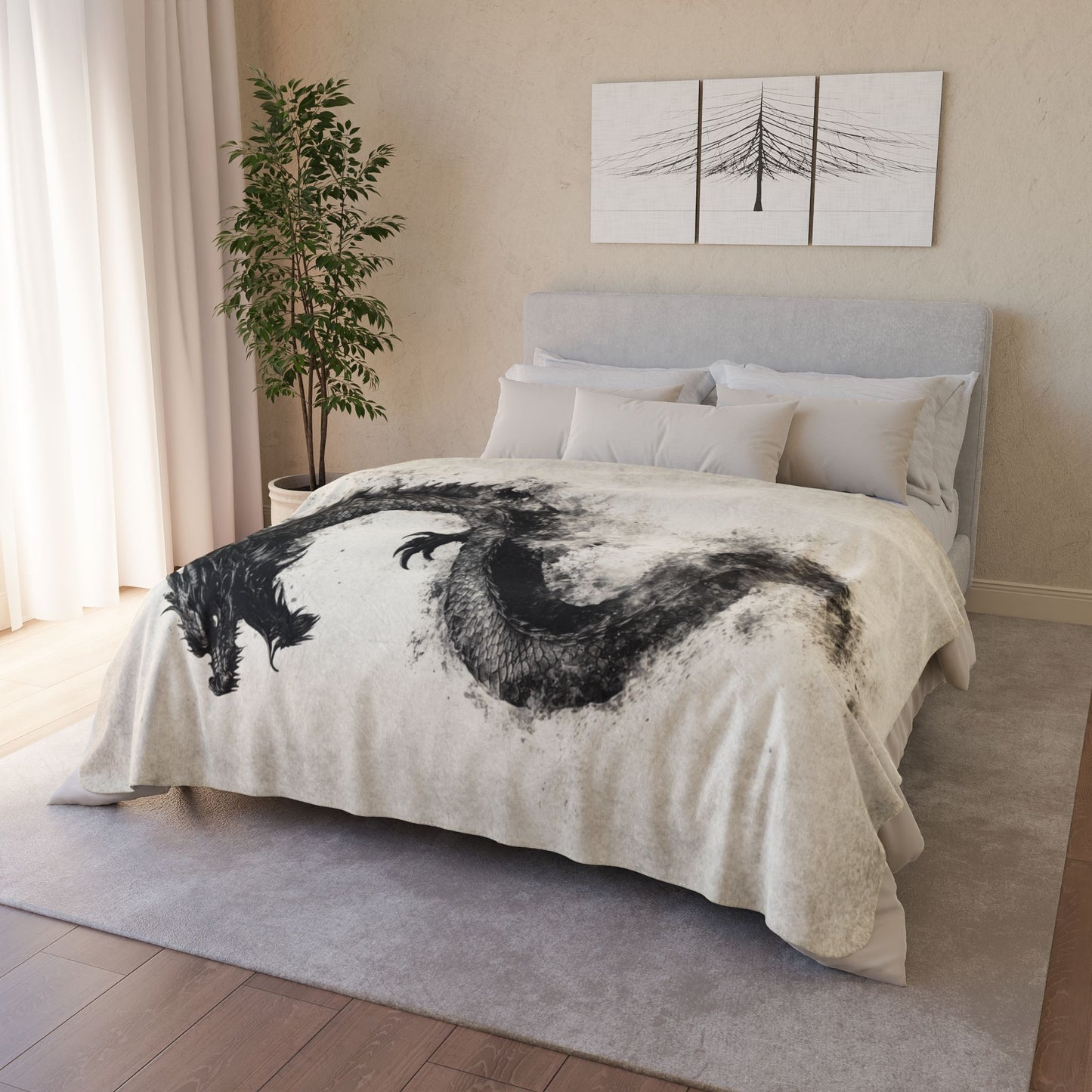Sherpa Blanket: Dragon in the Mist Custom Throw