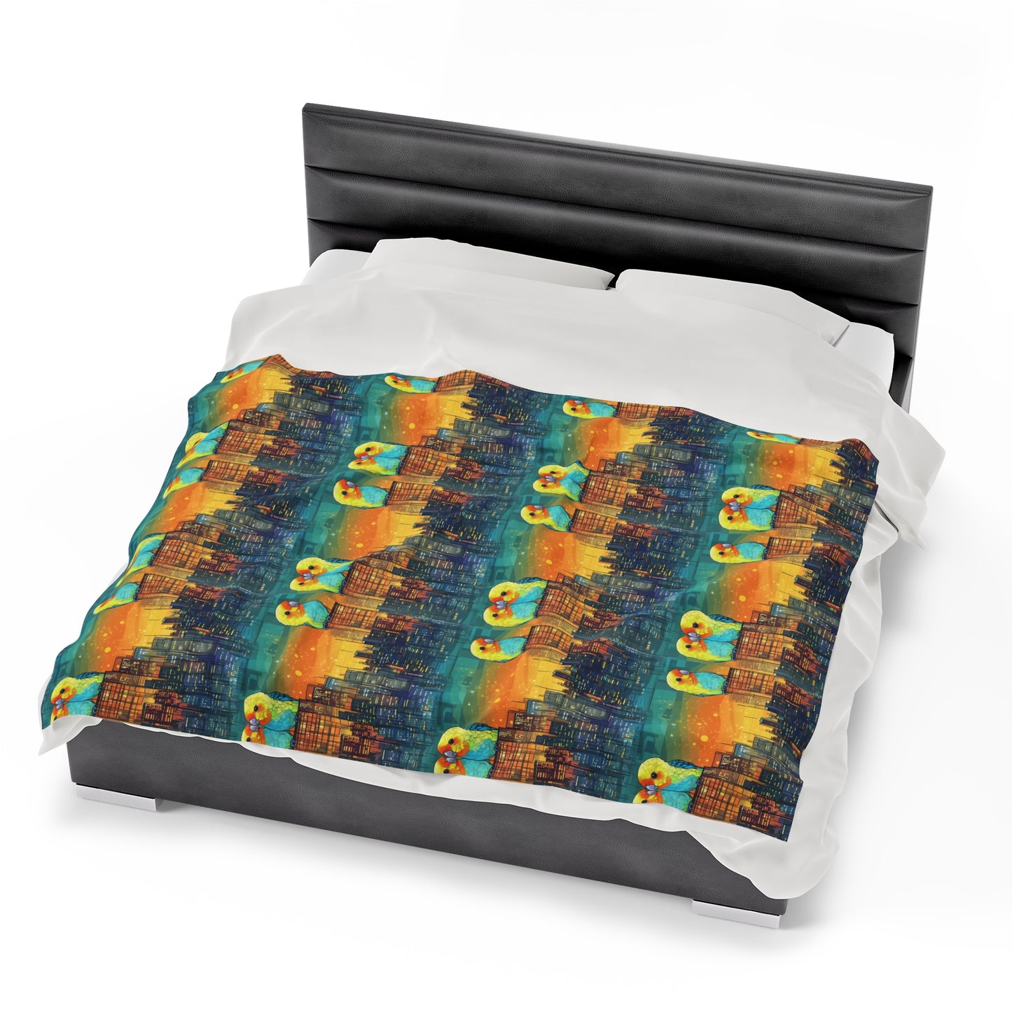 Velveteen Plush Blanket - Skyline Serenade