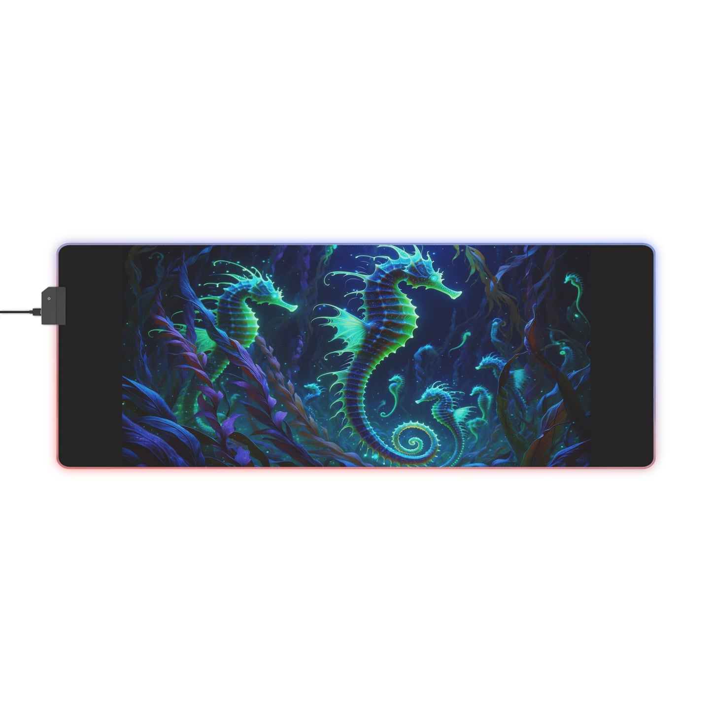 LED Gaming Mouse Pad - Mystic Seahorse Realm