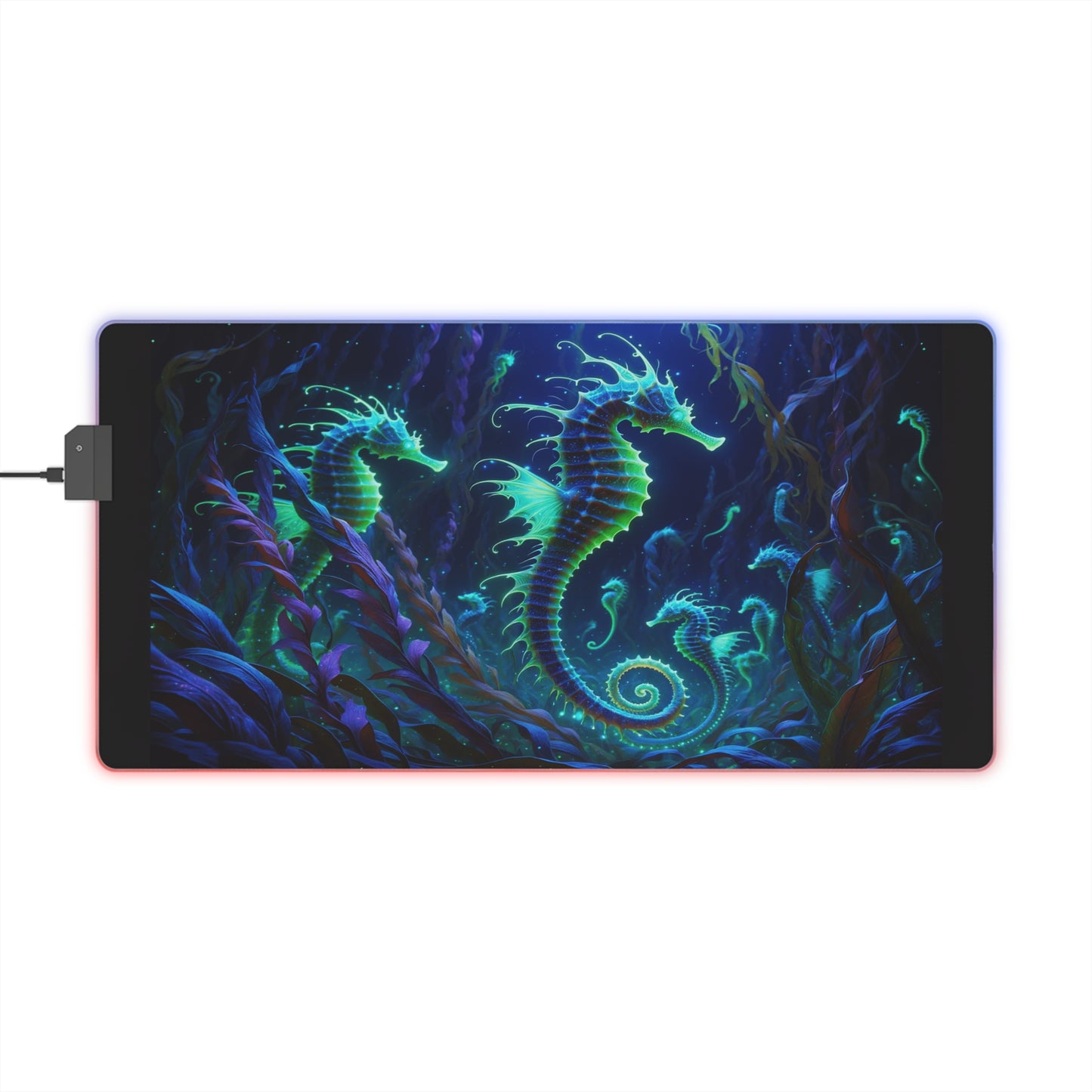 LED Gaming Mouse Pad - Mystic Seahorse Realm