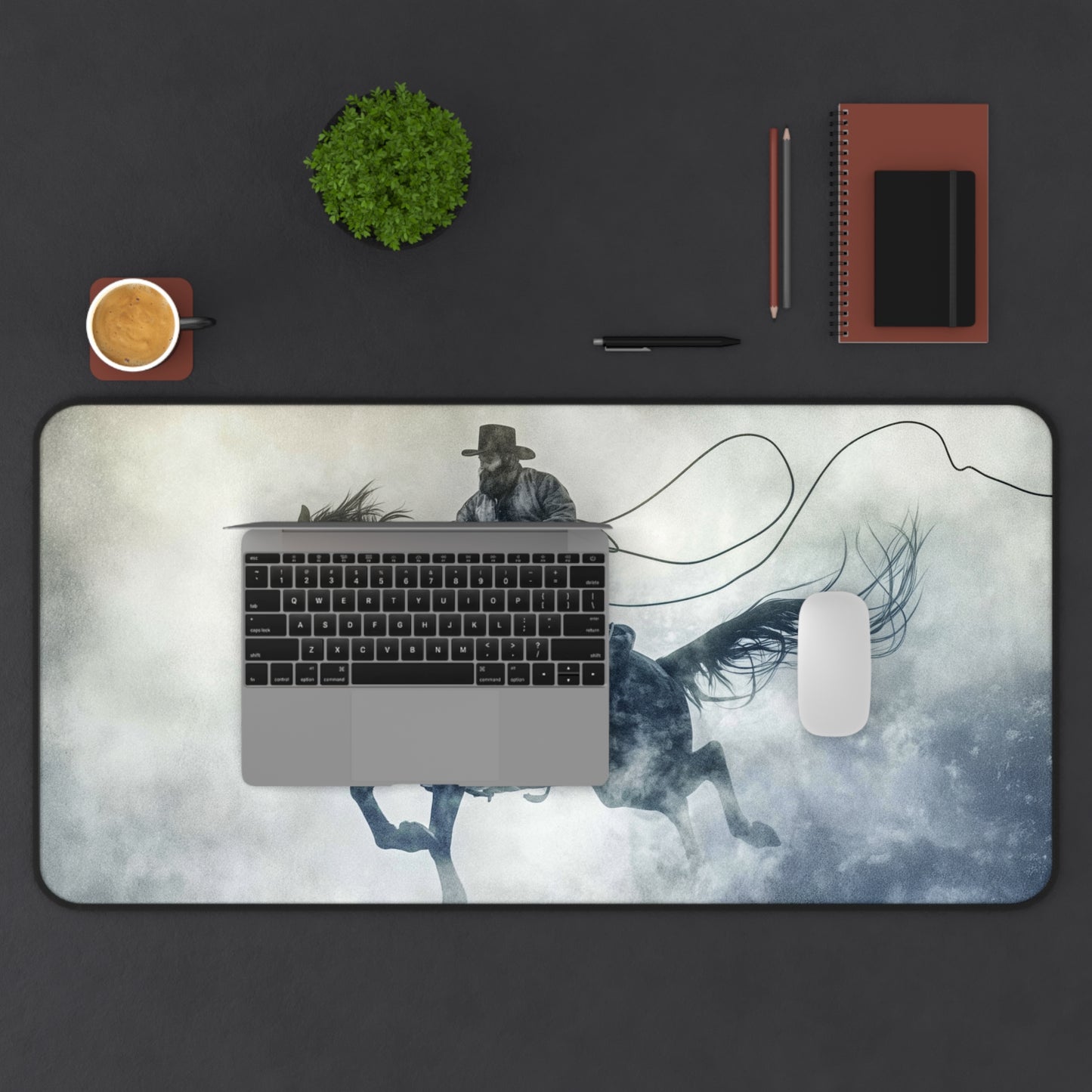 Gaming Desk Mat - Wrangler in the Mist