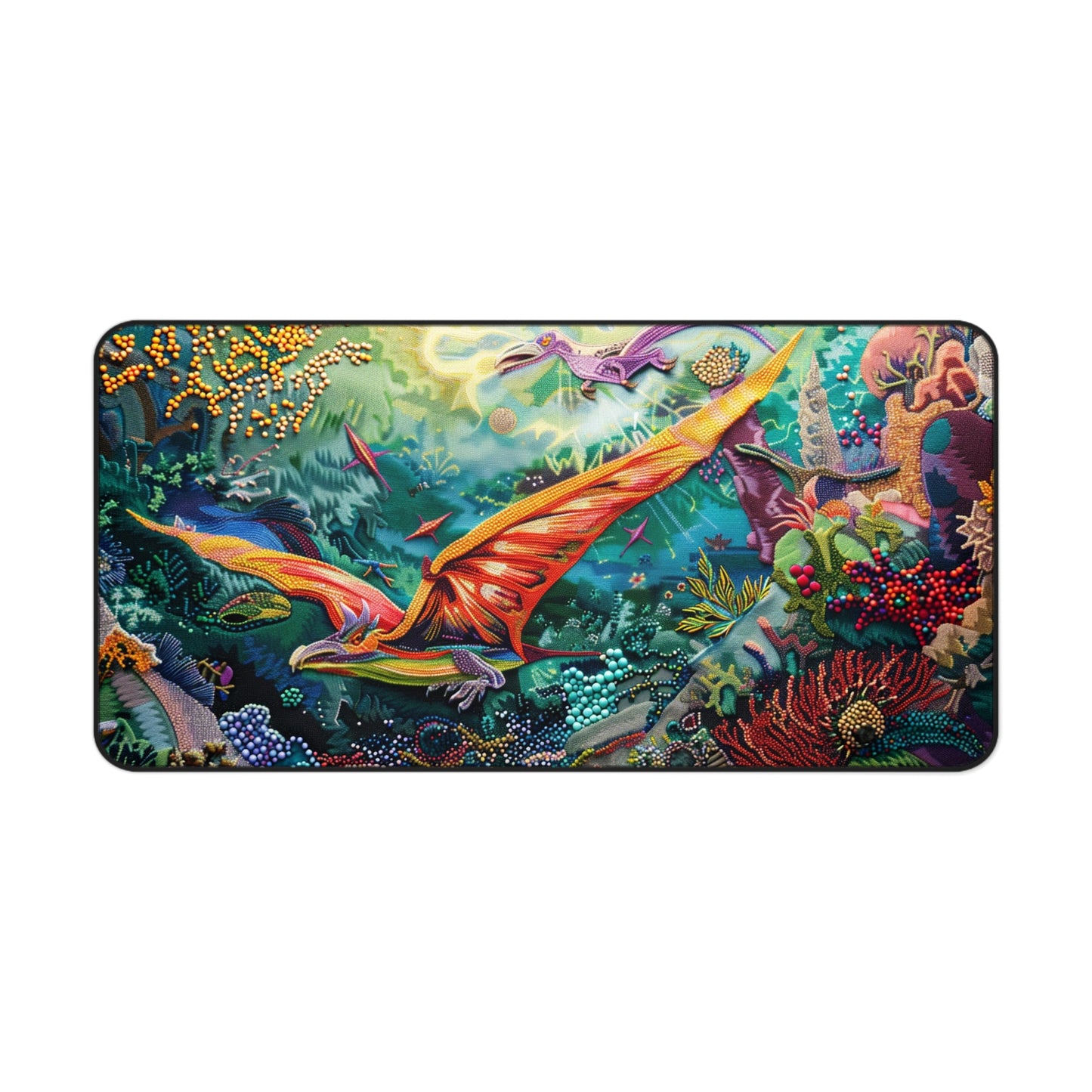 Gaming Desk Mat - Pterosaurs: A Dive into Fantasy