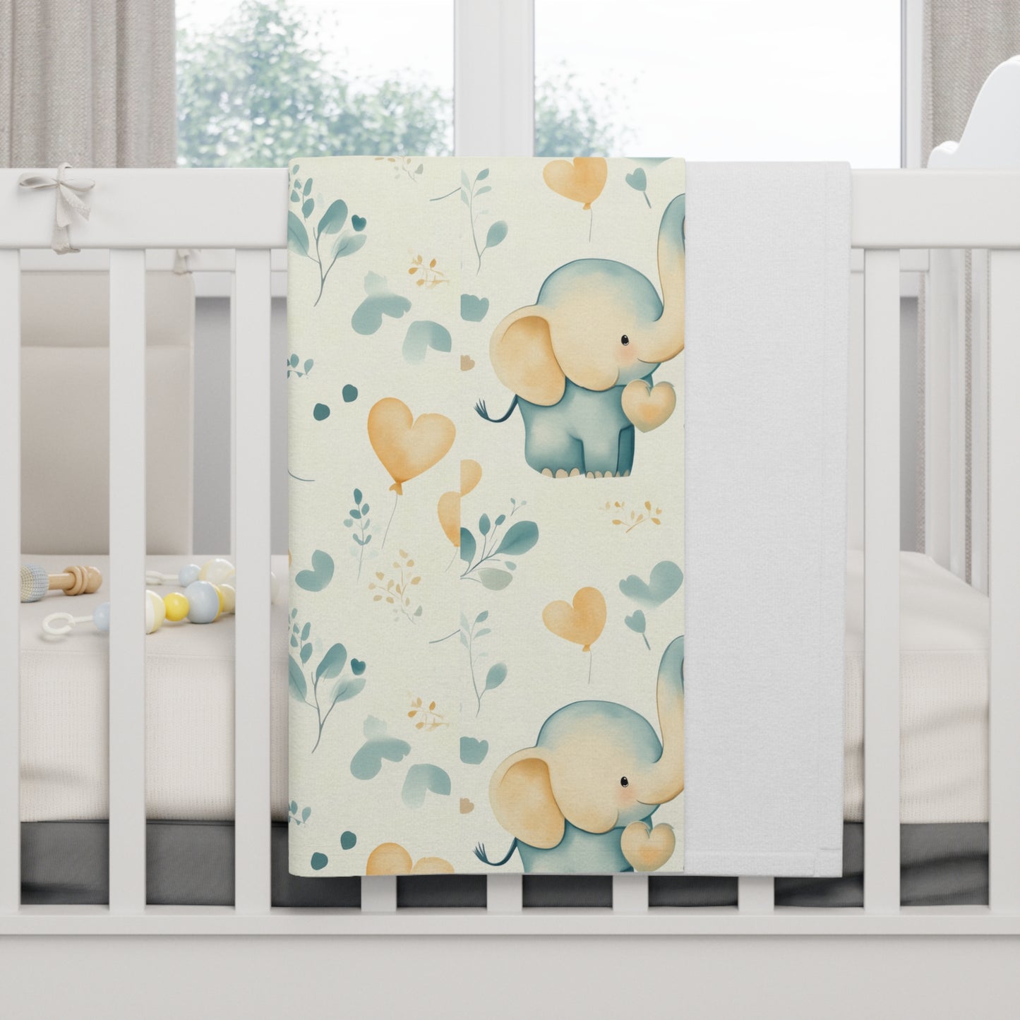 Personalized Soft Fleece Baby Blanket - Elephant Embrace, Baby Shower Gifts, Nursery Decor, Newborn Blanket Gift, Gifts for baby boys girls