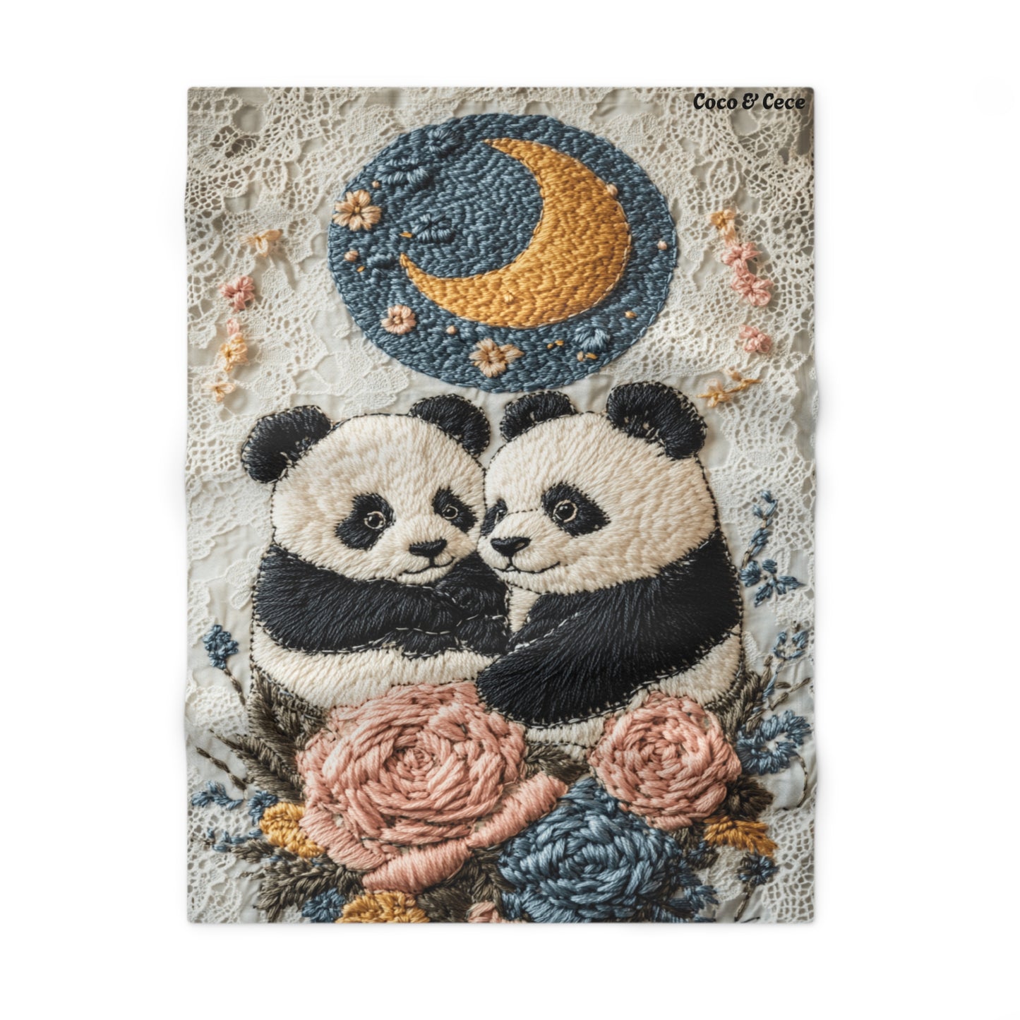 Custom Soft Baby Fleece Blanket - Twin Panda Pals
