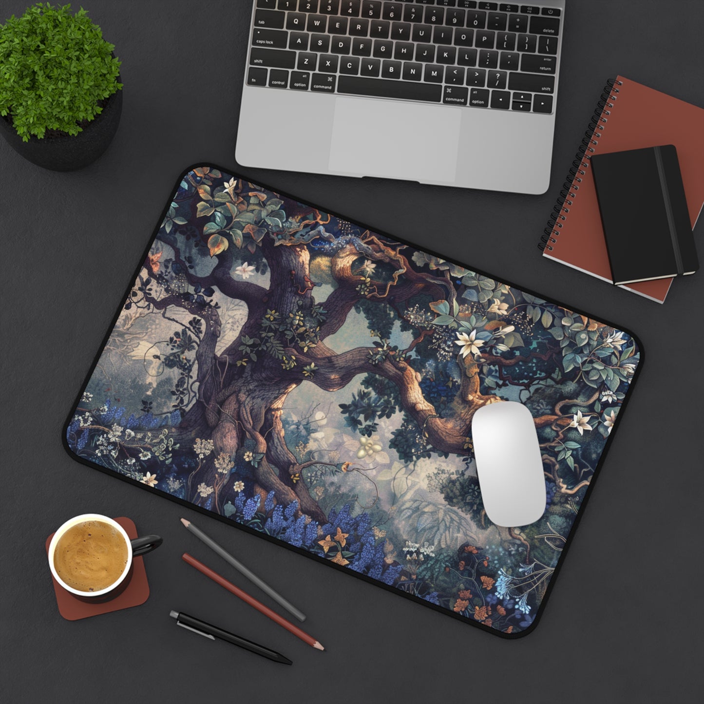 Gaming Desk Mat - Enchanted Garden of Whispers