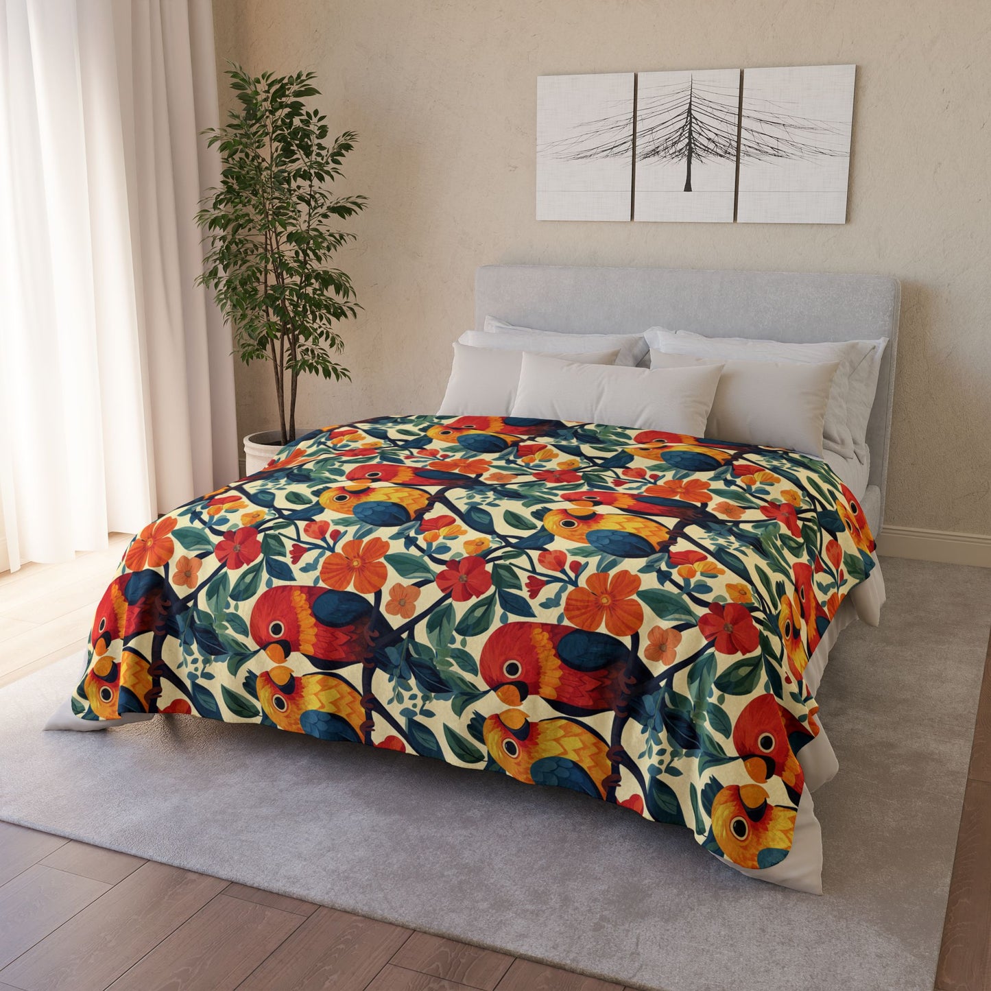 Sherpa Blanket: Custom Tropical Romance Fleece Throw
