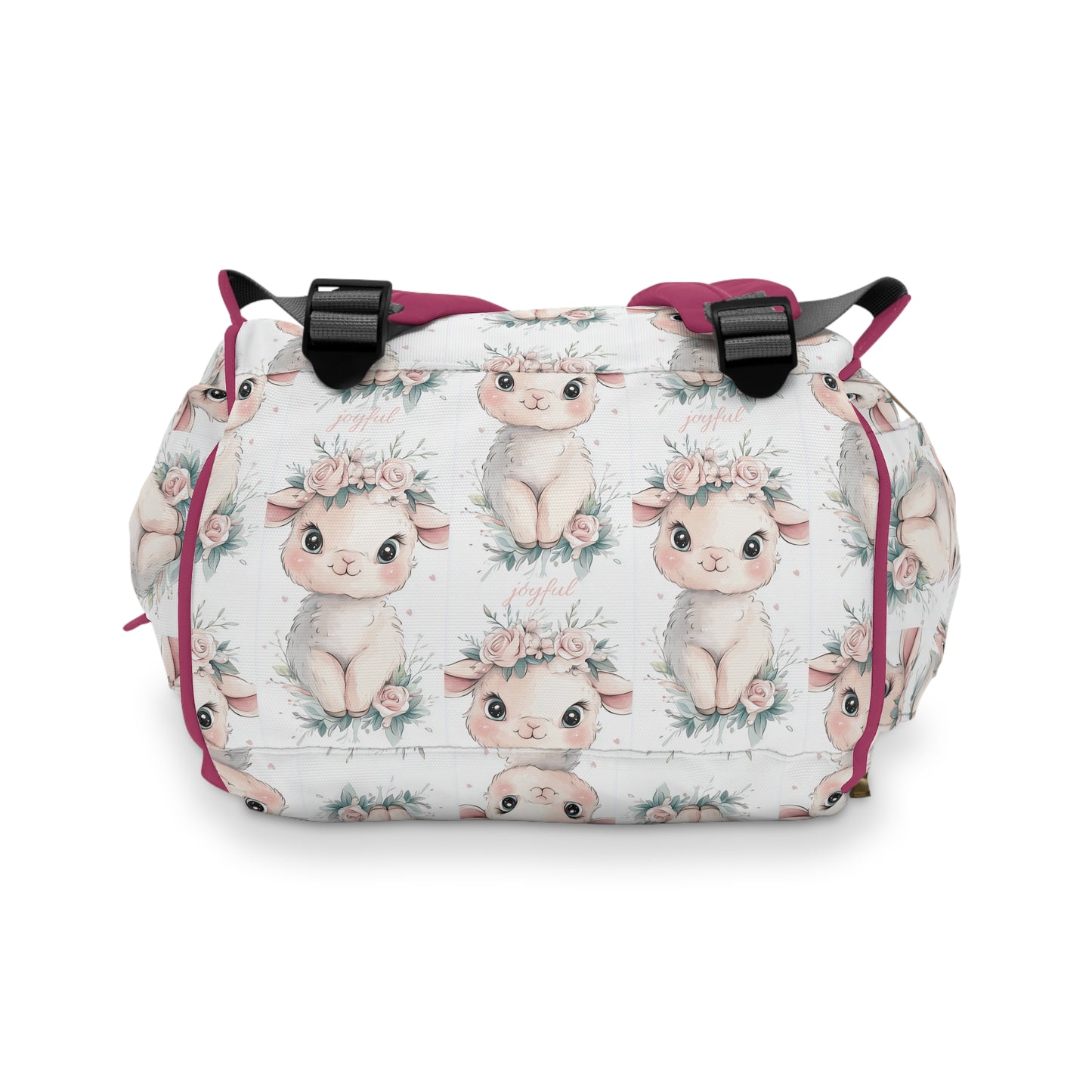 Custom Multifunctional Diaper Backpack: Lamb Lullaby